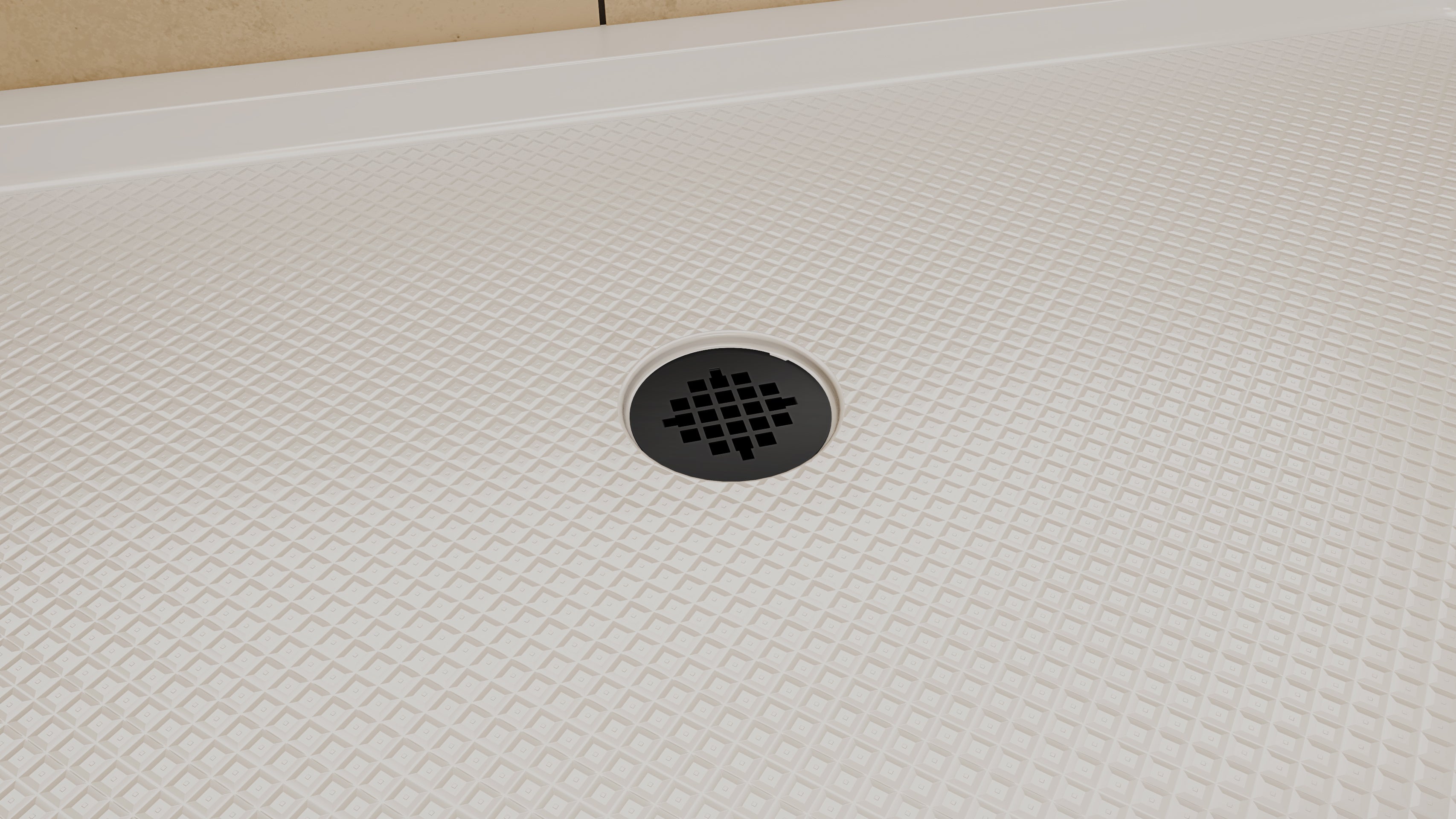 DreamLine SlimLine 36" D x 48" W x 2 3/4" H Black Alcove Shower Base & 2" Center Round Drain