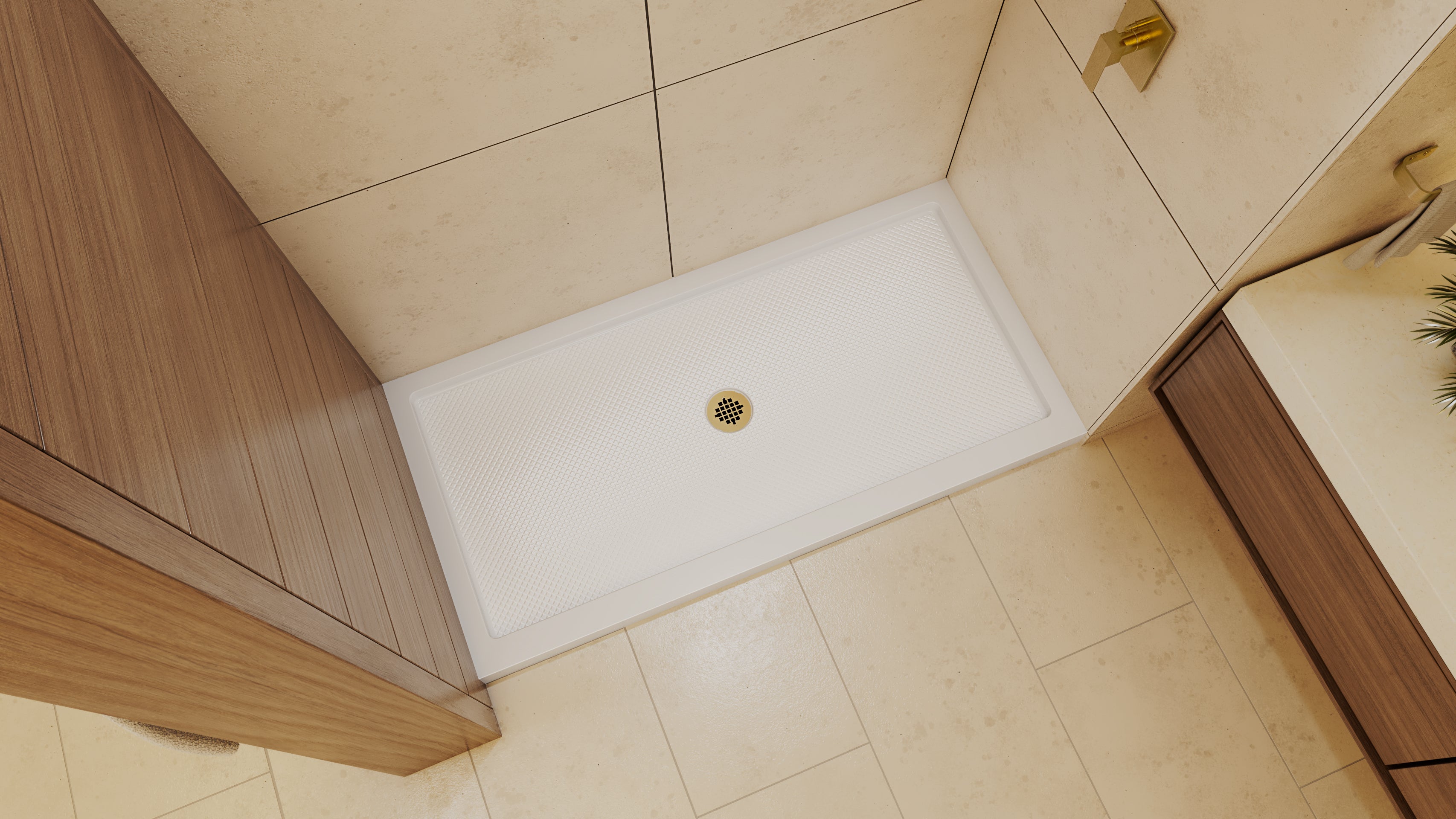 DreamLine SlimLine 36" D x 48" W x 2 3/4" H Black Alcove Shower Base & 2" Center Round Drain