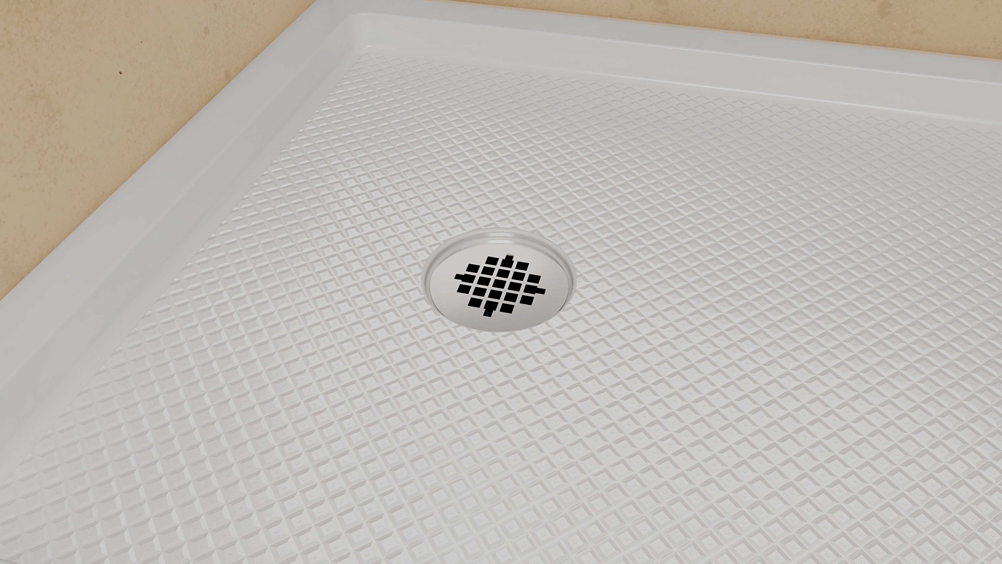 DreamLine SlimLine 32" D x 60" W x 2 3/4" H White Alcove Shower Base & 2" LH Round Drain