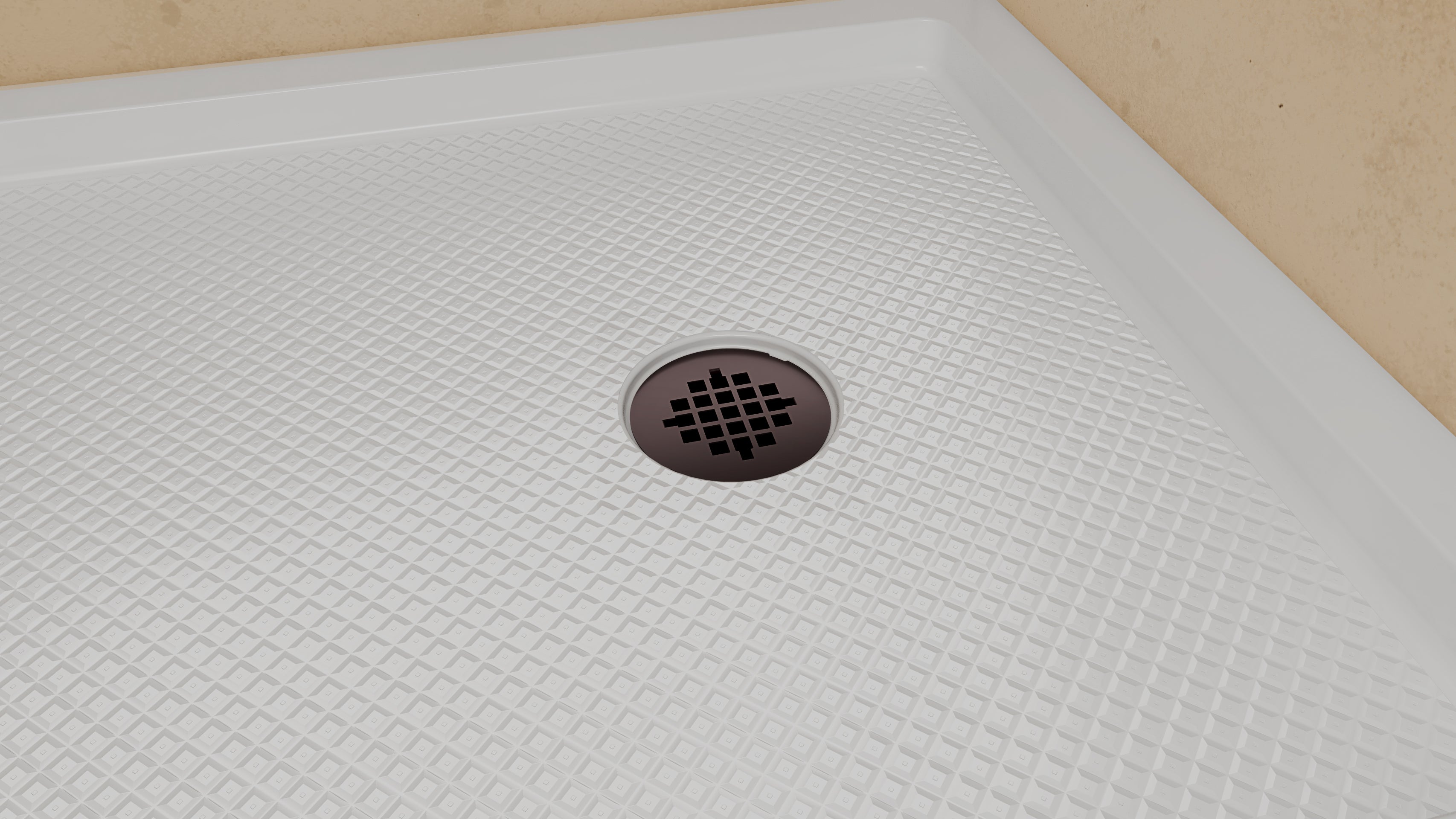 DreamLine SlimLine 30" D x 60" W x 2 3/4" H Alcove Shower Base & 2" Matte Right Handed Round Drain