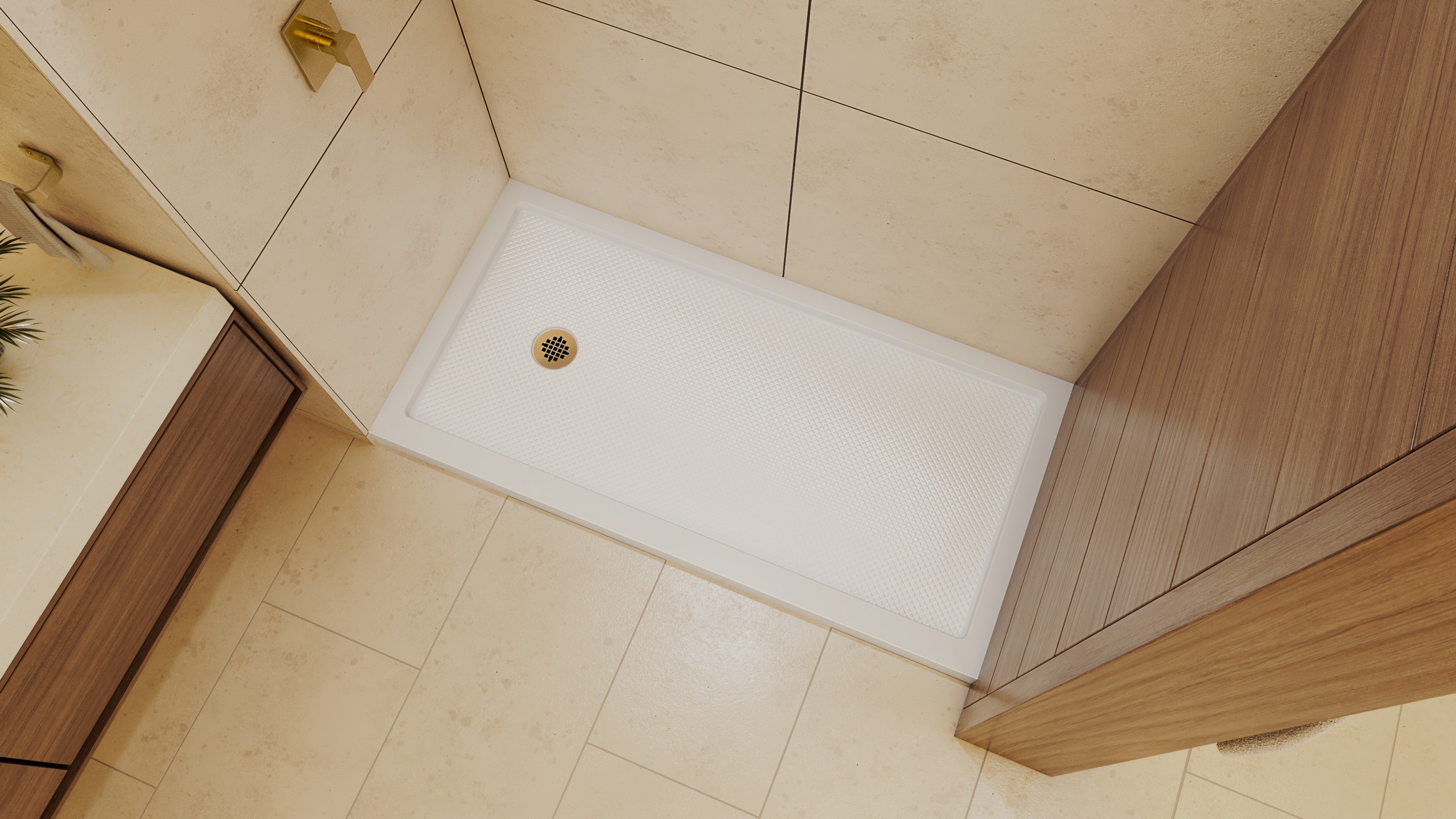 DreamLine SlimLine 30" D x 60" W x 2 3/4" H Alcove Shower Base & 2"  LH Round Drain
