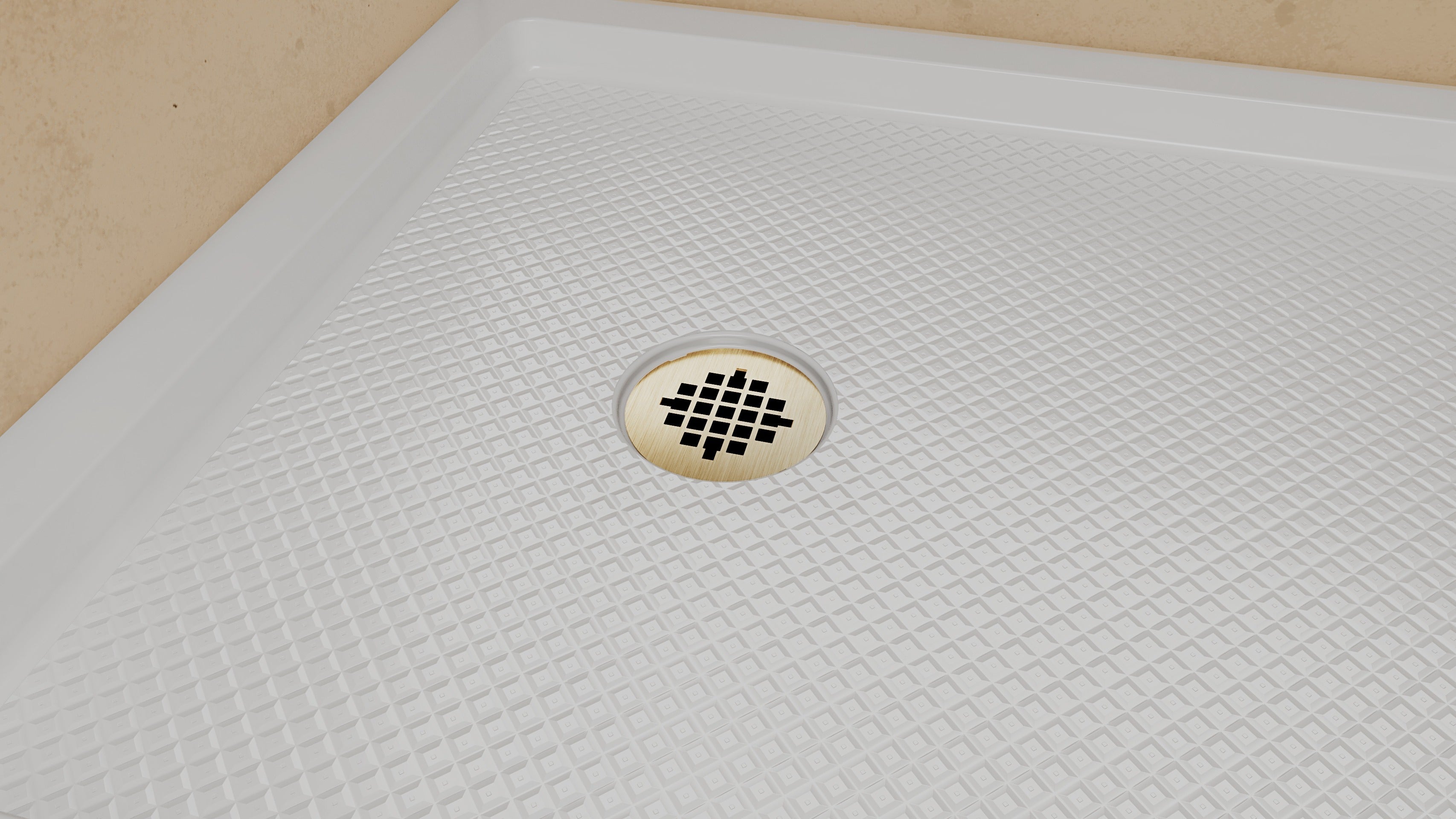 DreamLine SlimLine 34" D x 60" W x 2 3/4" H White Alcove Shower Base & 2" LH Round Drain