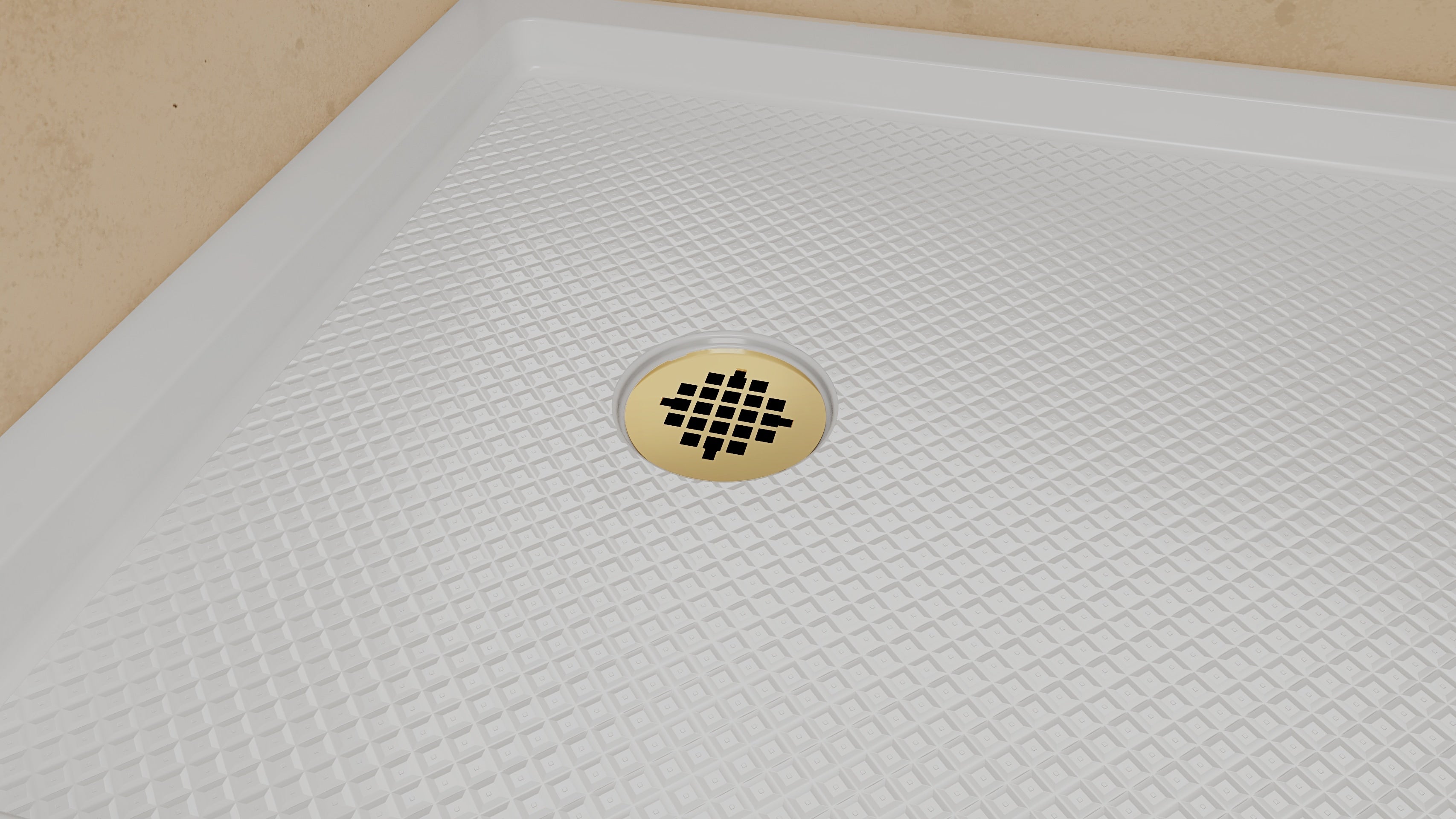 DreamLine SlimLine 34" D x 60" W x 2 3/4" H White Alcove Shower Base & 2" LH Round Drain