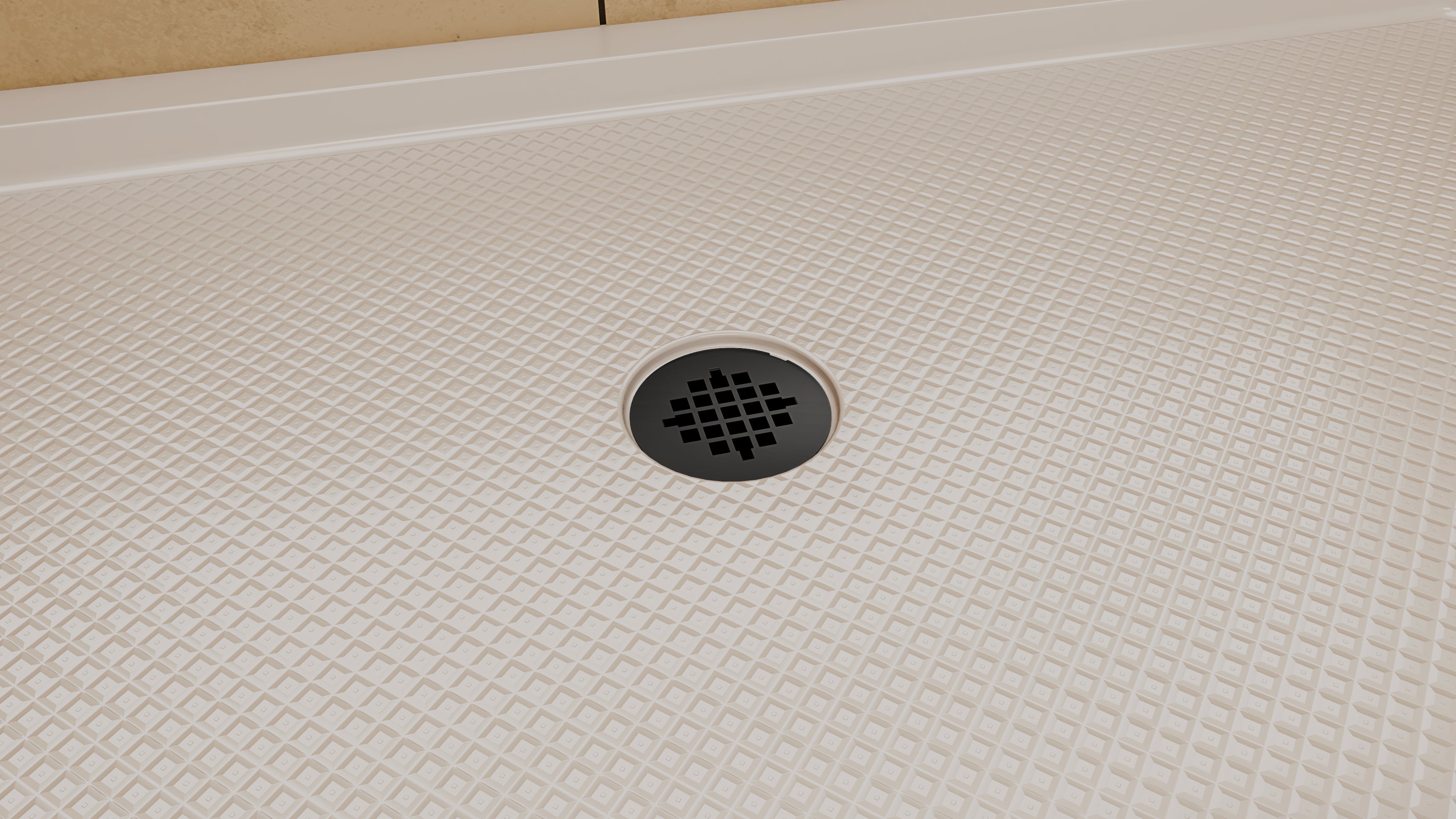 DreamLine SlimLine 36" D x 48" W x 2 3/4" H Black Alcove Shower Base & 2" Center Round Drain