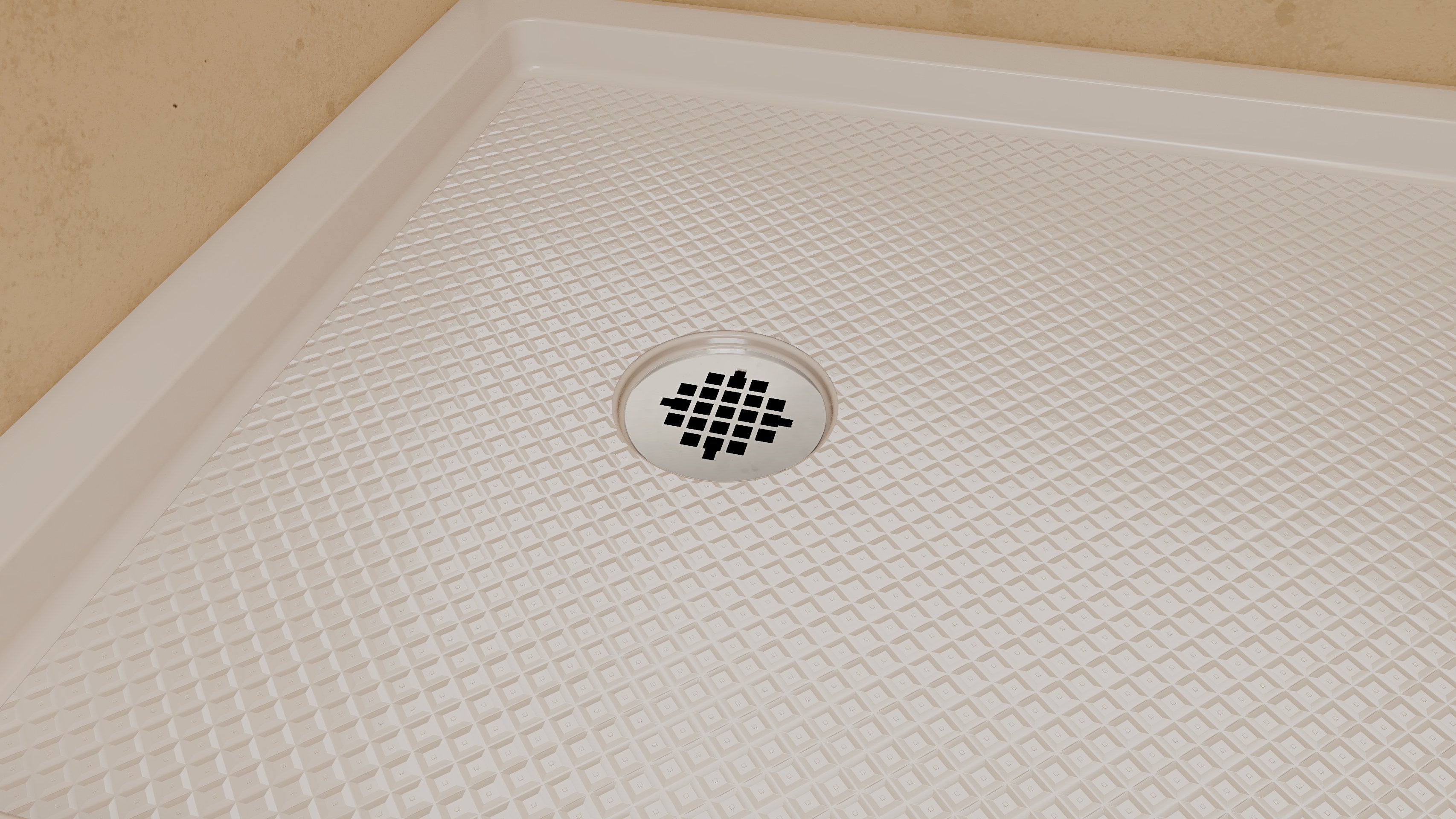 DreamLine SlimLine 34" D x 60" W x 2 3/4" H White Alcove Shower Base & 2" LH Round Drain