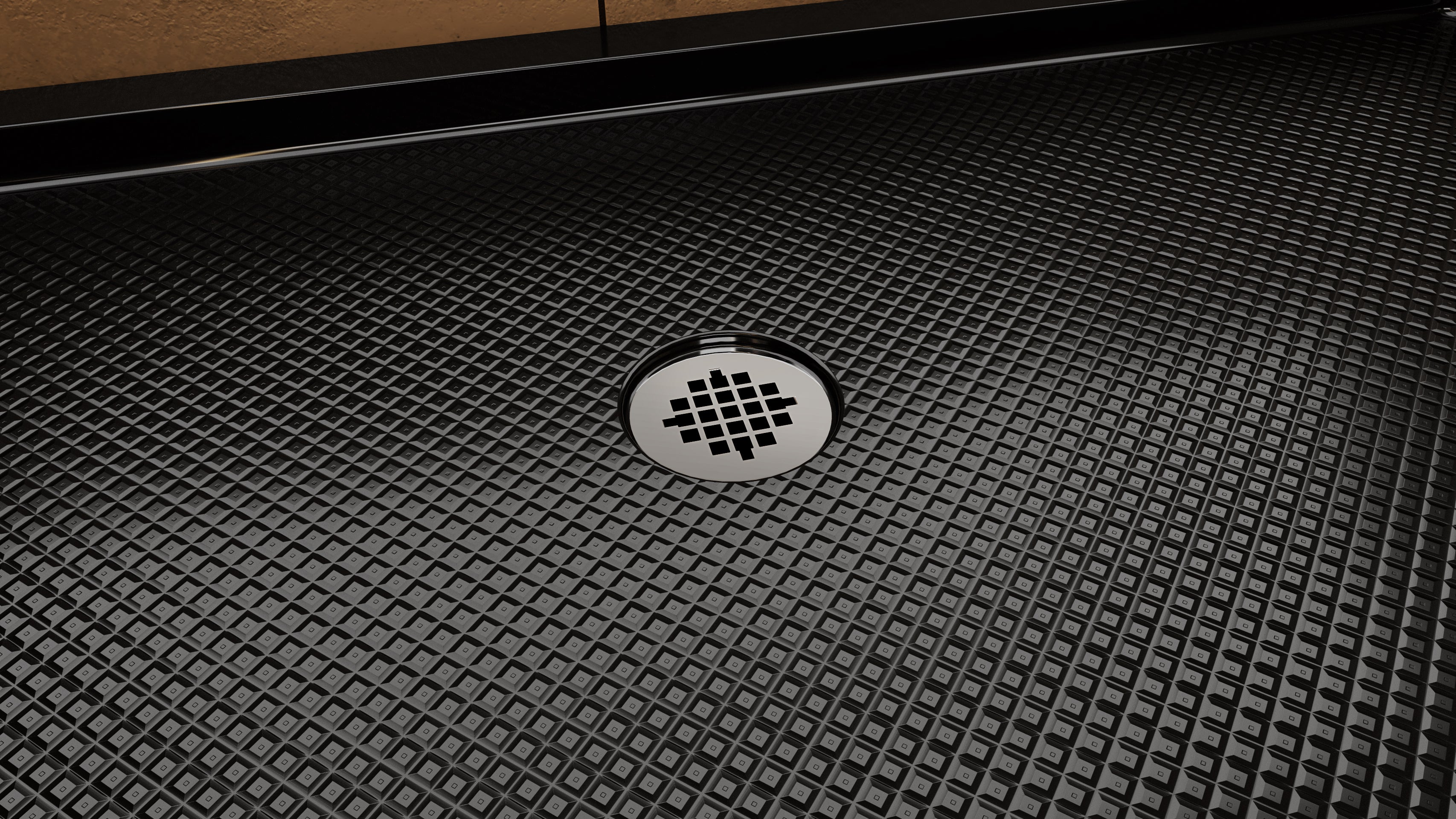 DreamLine SlimLine 36" D x 48" W x 2 3/4" H Black Alcove Shower Base & 2" Center Round Drain