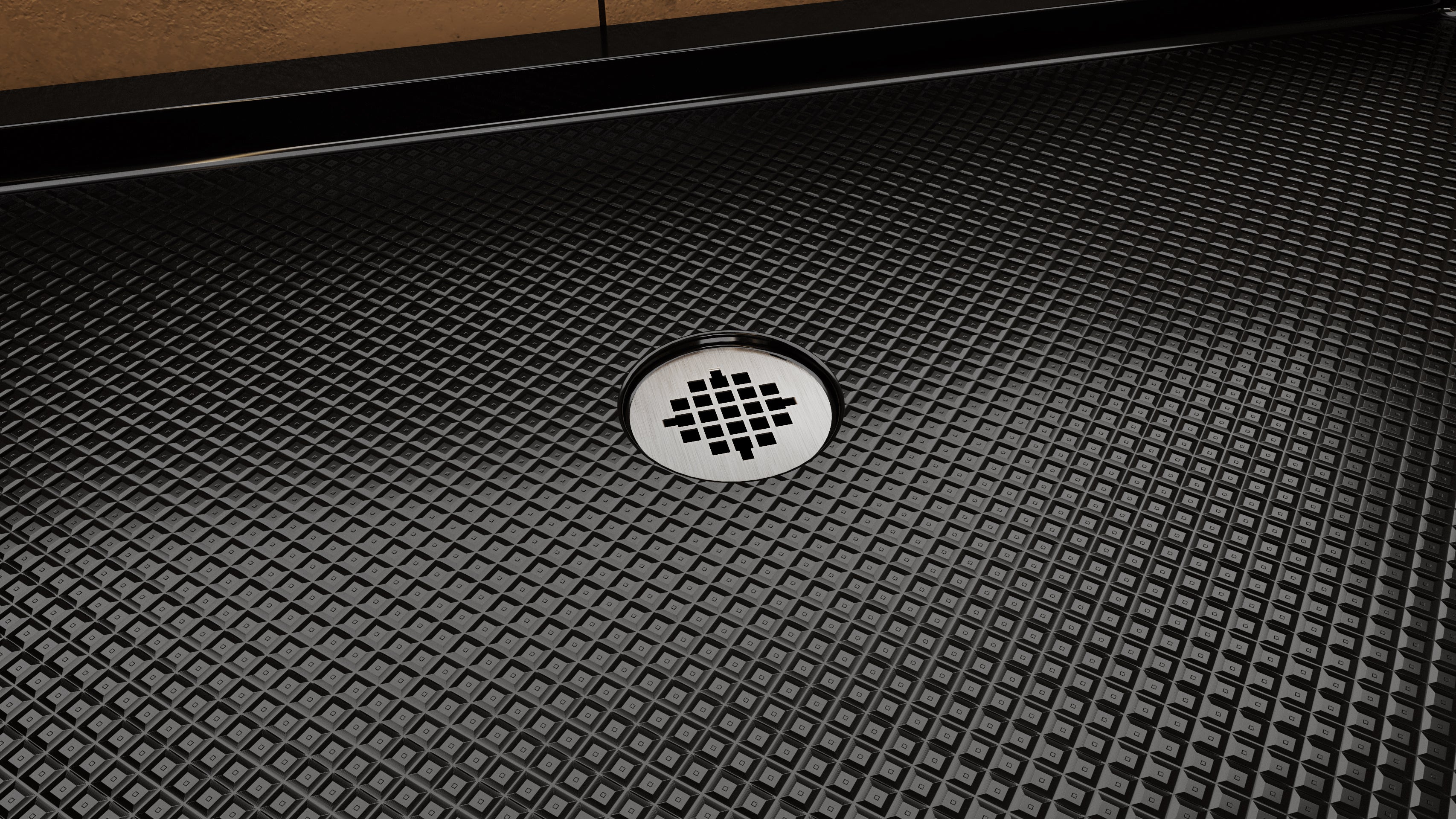 DreamLine SlimLine 36" D x 48" W x 2 3/4" H Black Alcove Shower Base & 2" Center Round Drain