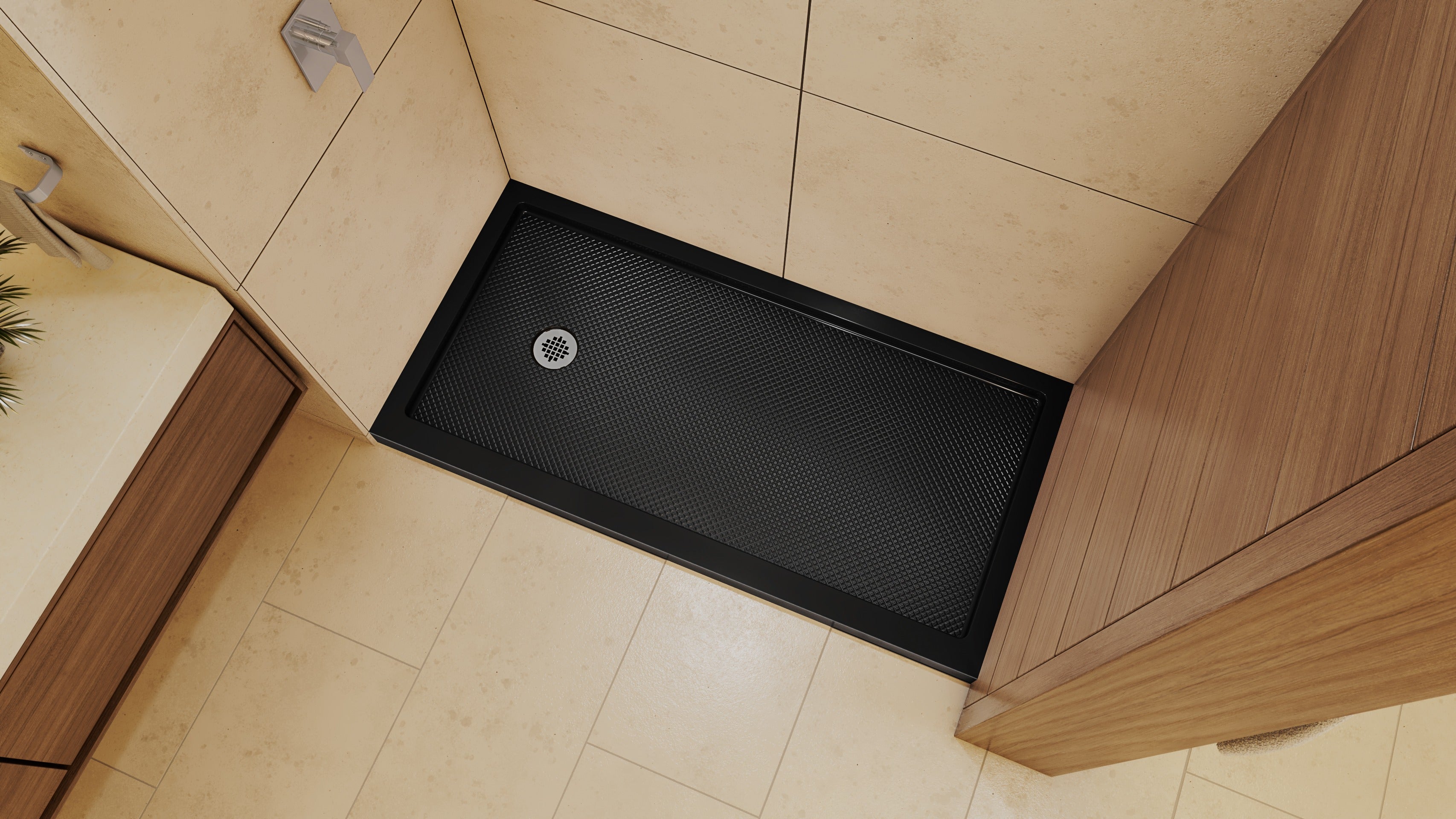 DreamLine SlimLine 36" D x 60" W x 2 3/4" H Alcove Shower Base & 2" LH Round Drain