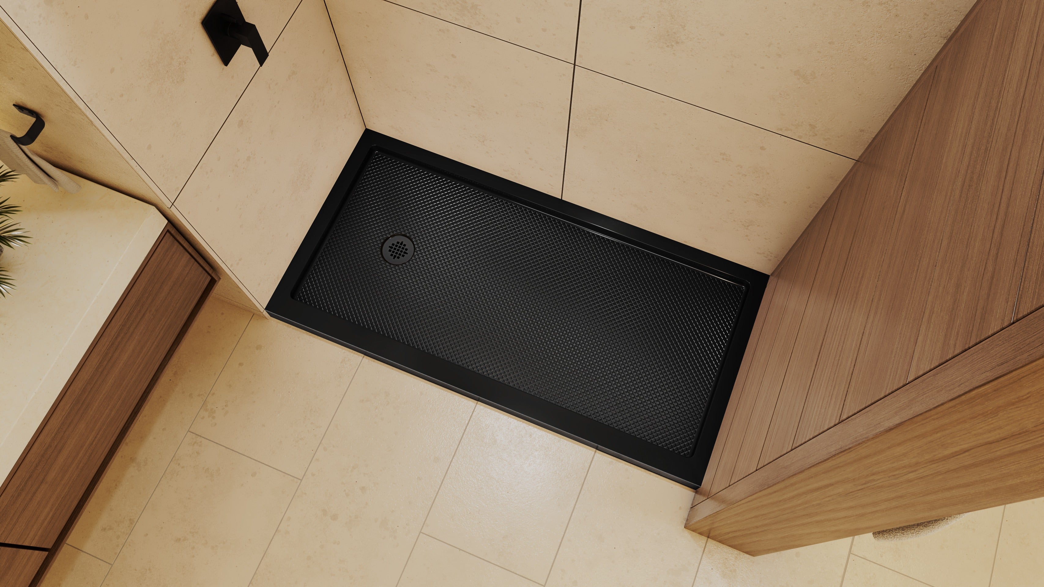 DreamLine SlimLine 36" D x 60" W x 2 3/4" H Alcove Shower Base & 2" LH Round Drain