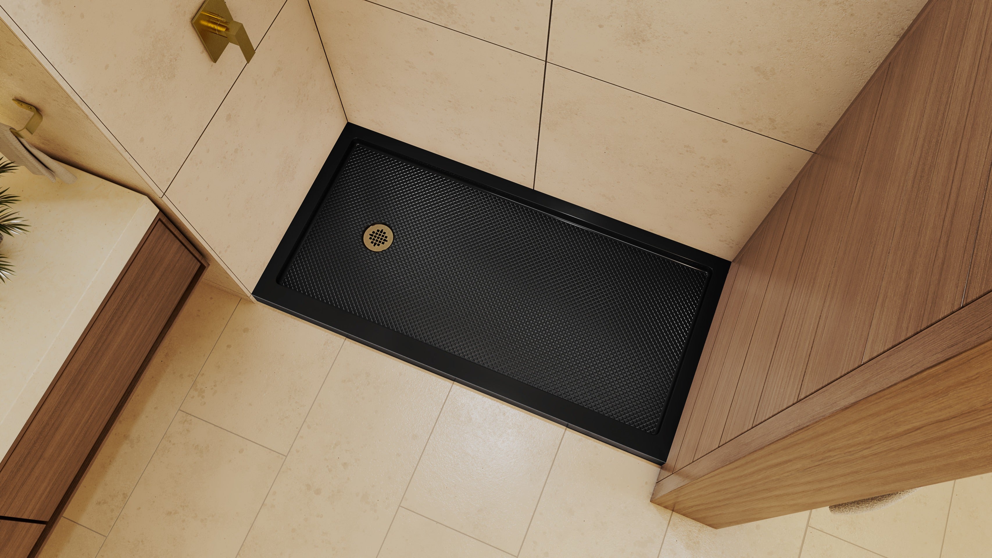 DreamLine SlimLine 34" D x 60" W x 2 3/4" H White Alcove Shower Base & 2" LH Round Drain