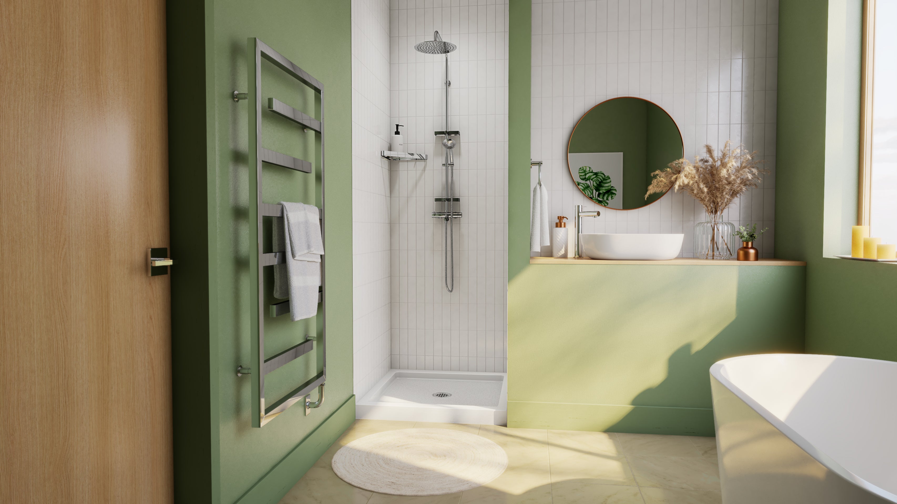 DreamLine SlimLine 36" D x 36" W x 2 3/4" H Alcove Shower Base & 2" Center Round Drain