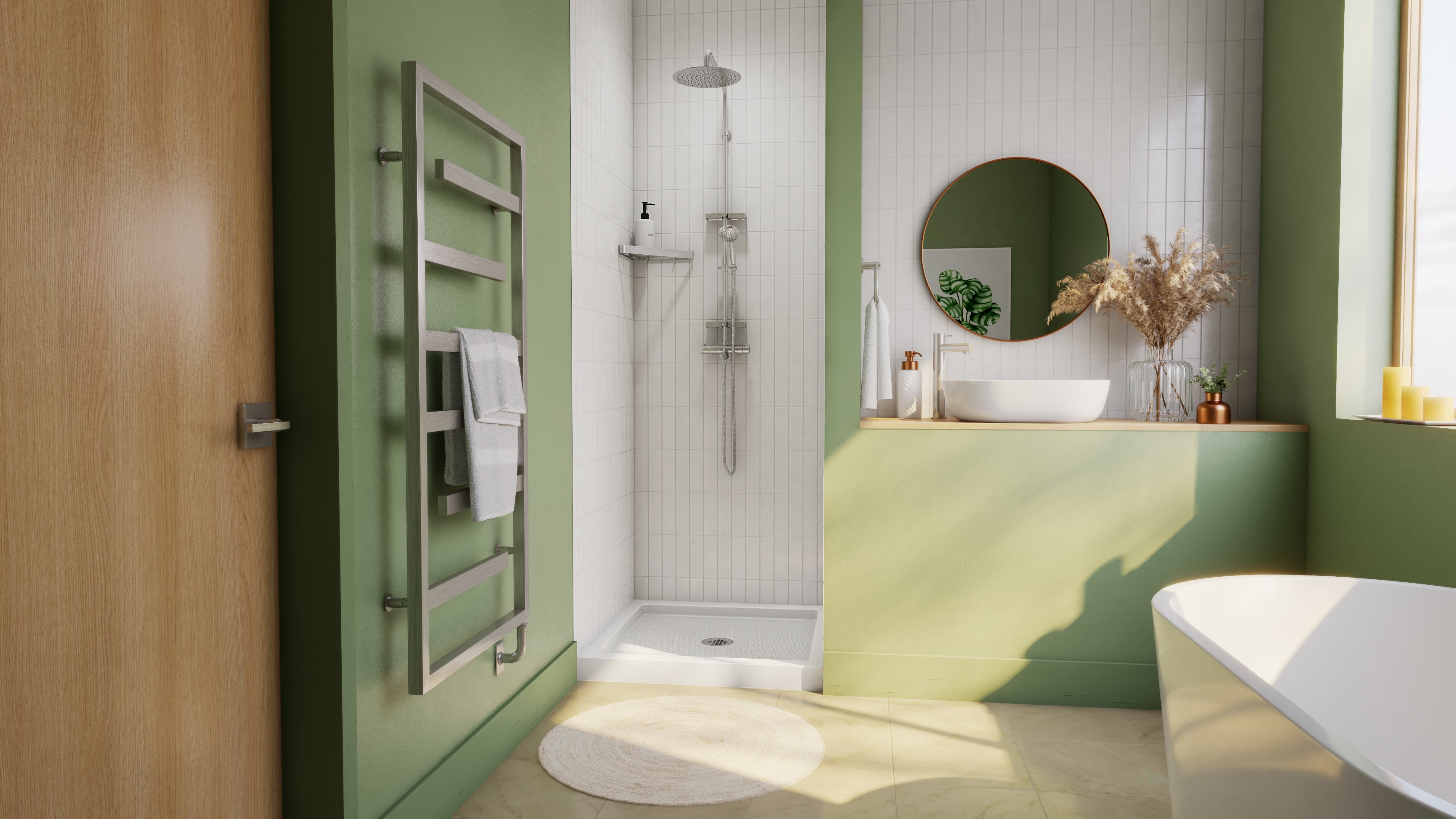 DreamLine SlimLine 36" D x 36" W x 2 3/4" H Alcove Shower Base & 2" Center Round Drain
