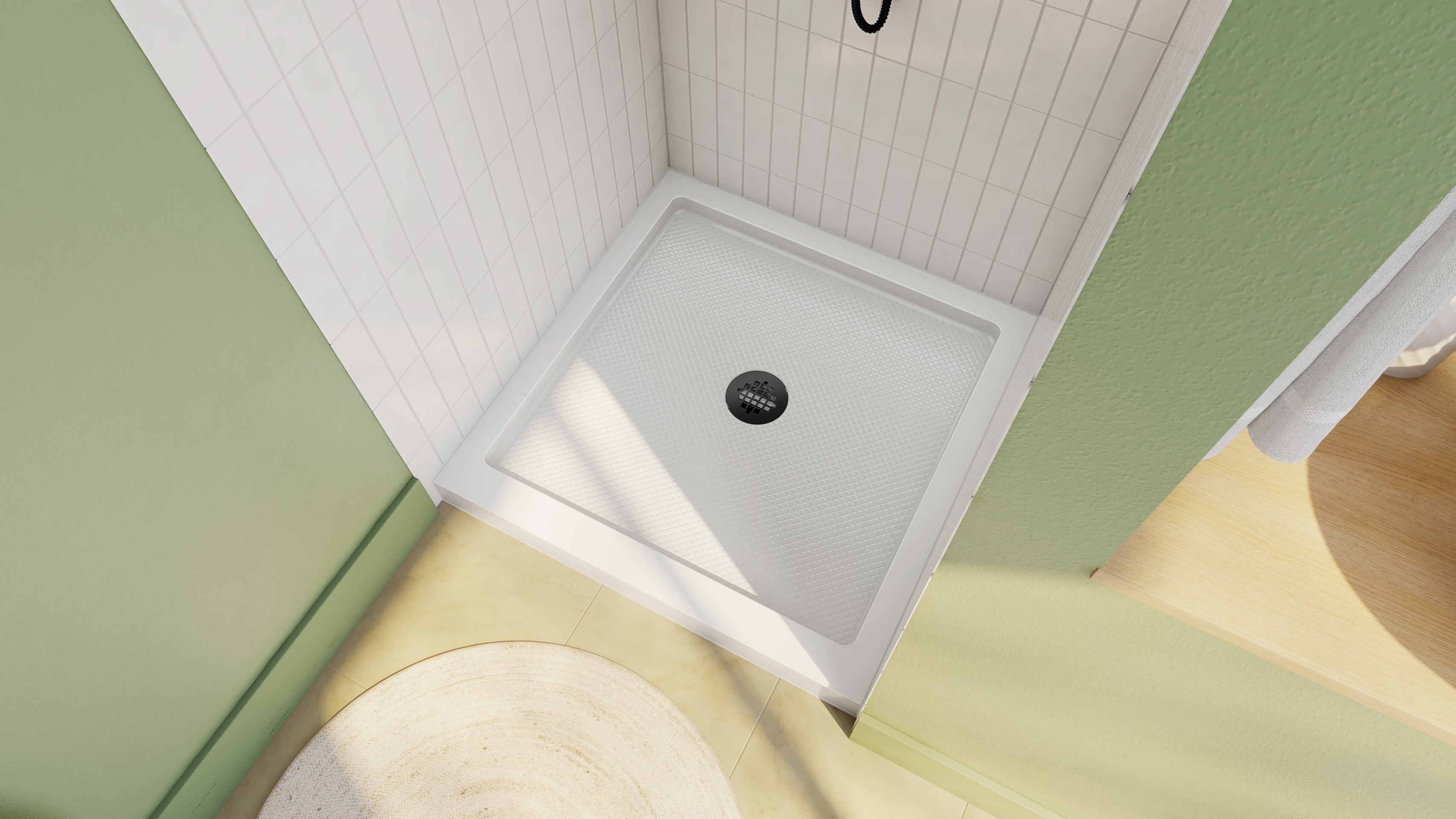 DreamLine SlimLine 36" D x 36" W x 2 3/4" H Alcove Shower Base & 2" Center Round Drain