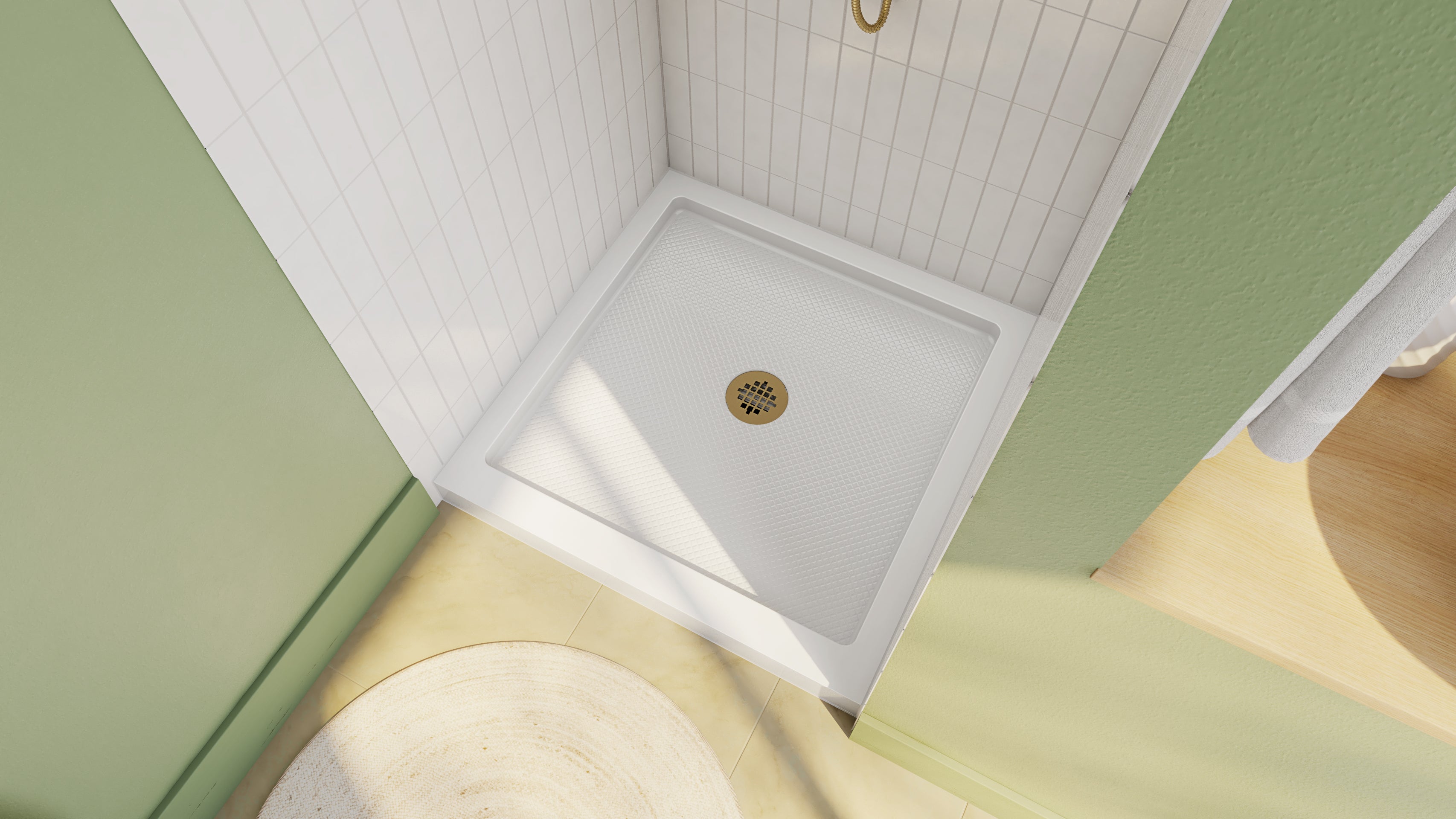 DreamLine SlimLine 36" D x 36" W x 2 3/4" H Alcove Shower Base & 2" Center Round Drain
