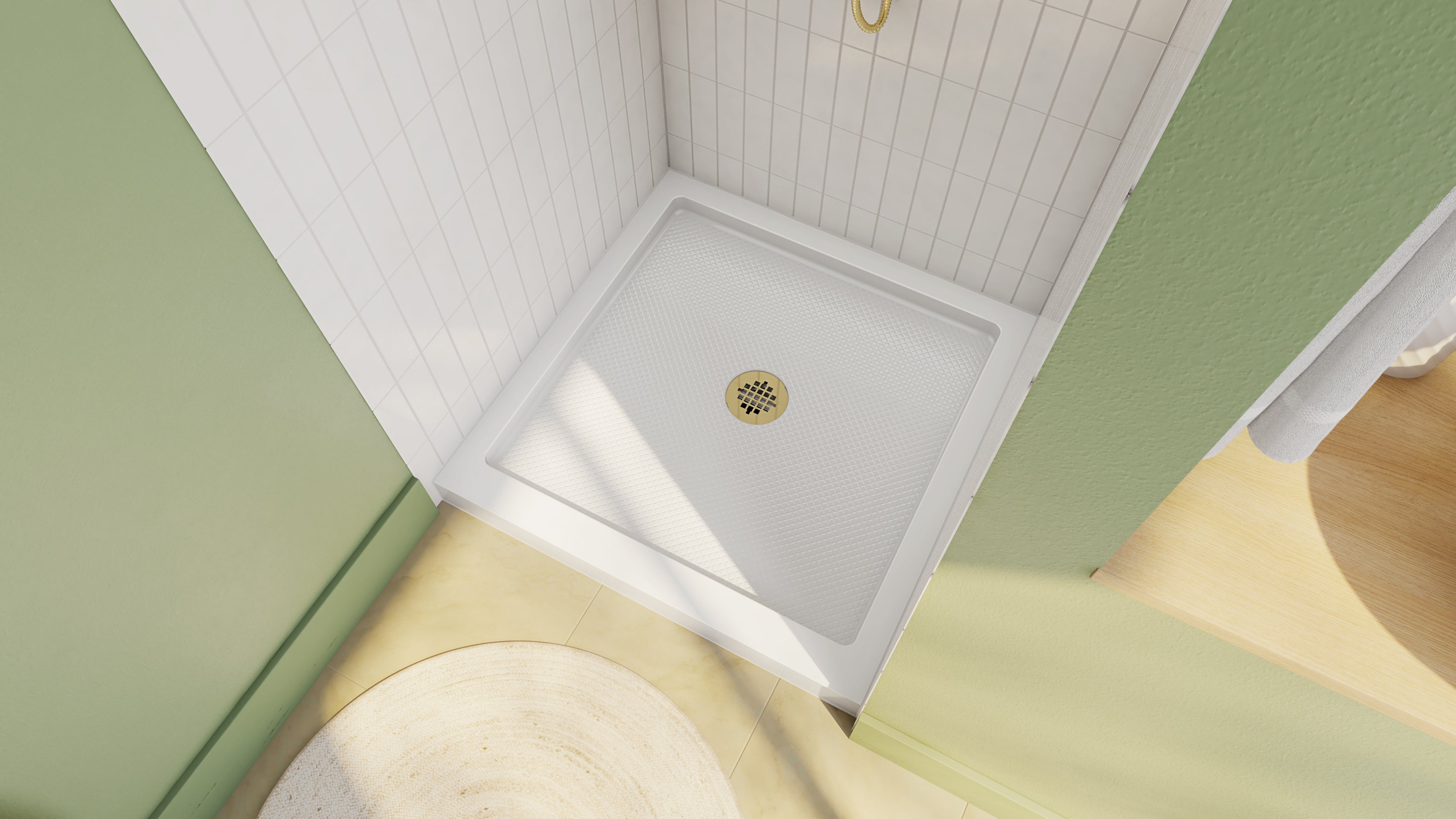 DreamLine SlimLine 36" D x 36" W x 2 3/4" H Alcove Shower Base & 2" Center Round Drain