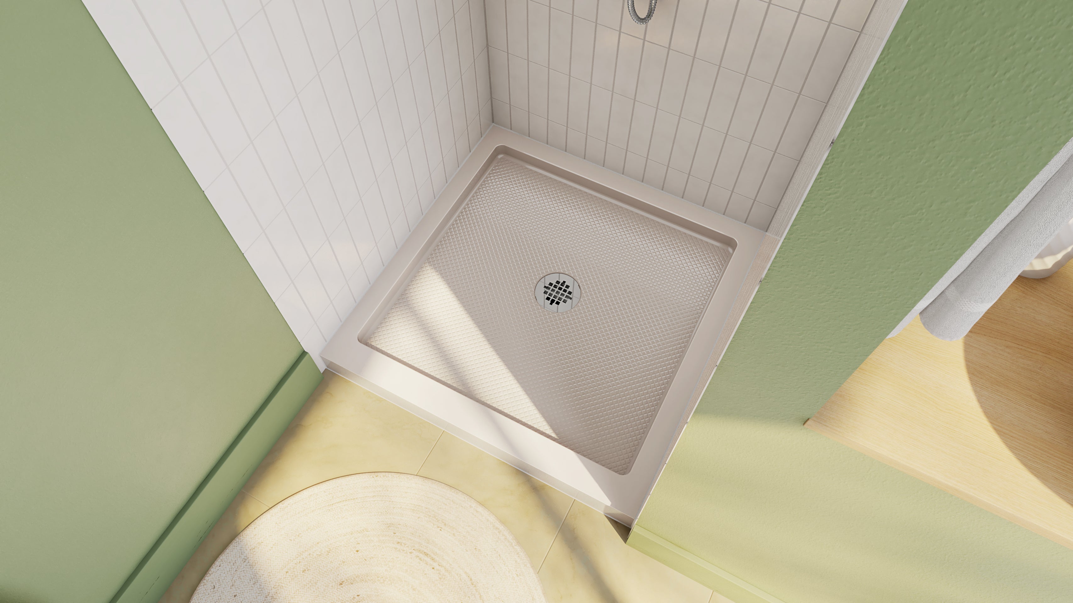 DreamLine SlimLine 36" D x 36" W x 2 3/4" H Alcove Shower Base & 2" Center Round Drain