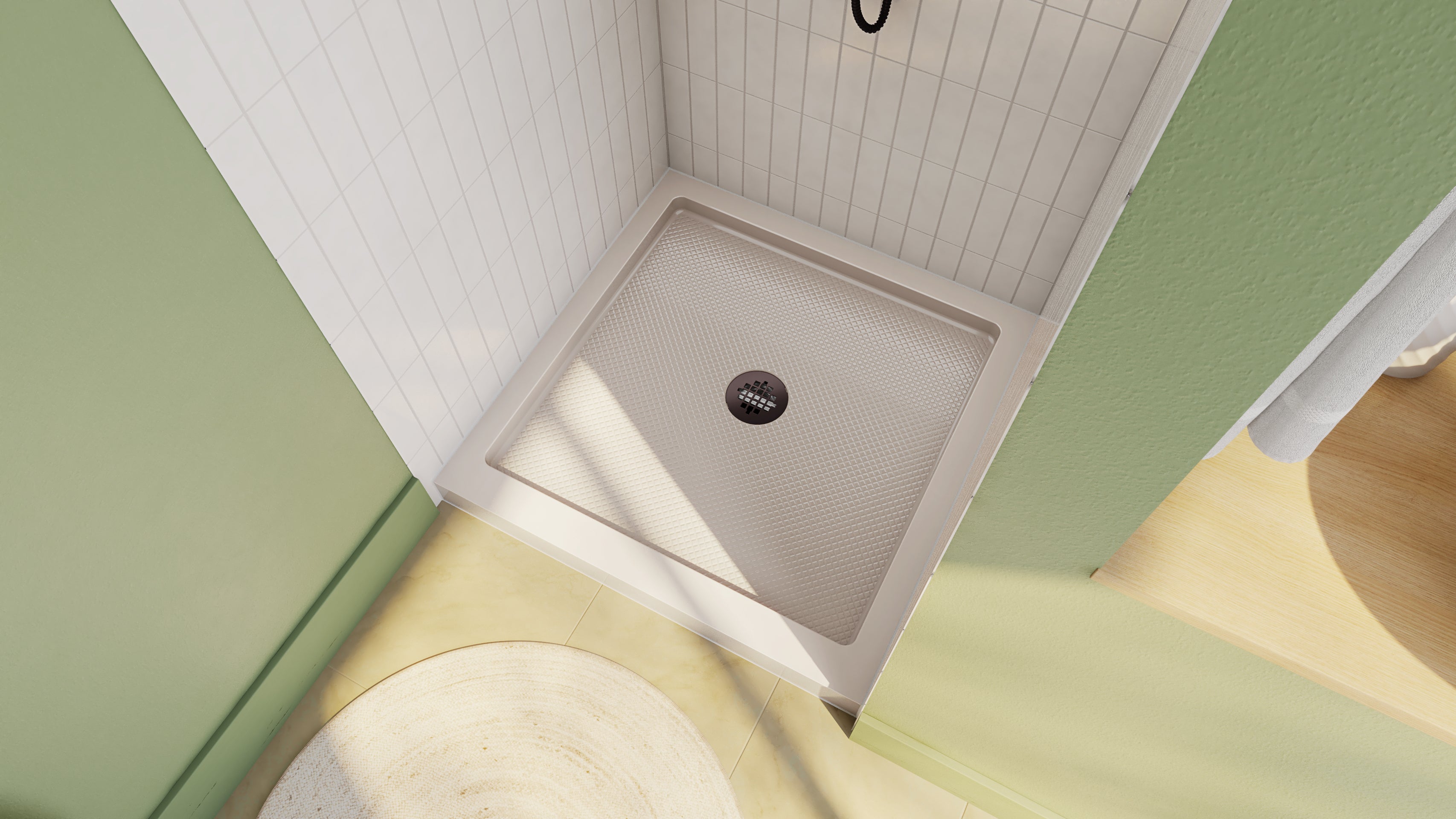 DreamLine SlimLine 36" D x 36" W x 2 3/4" H Alcove Shower Base & 2" Center Round Drain
