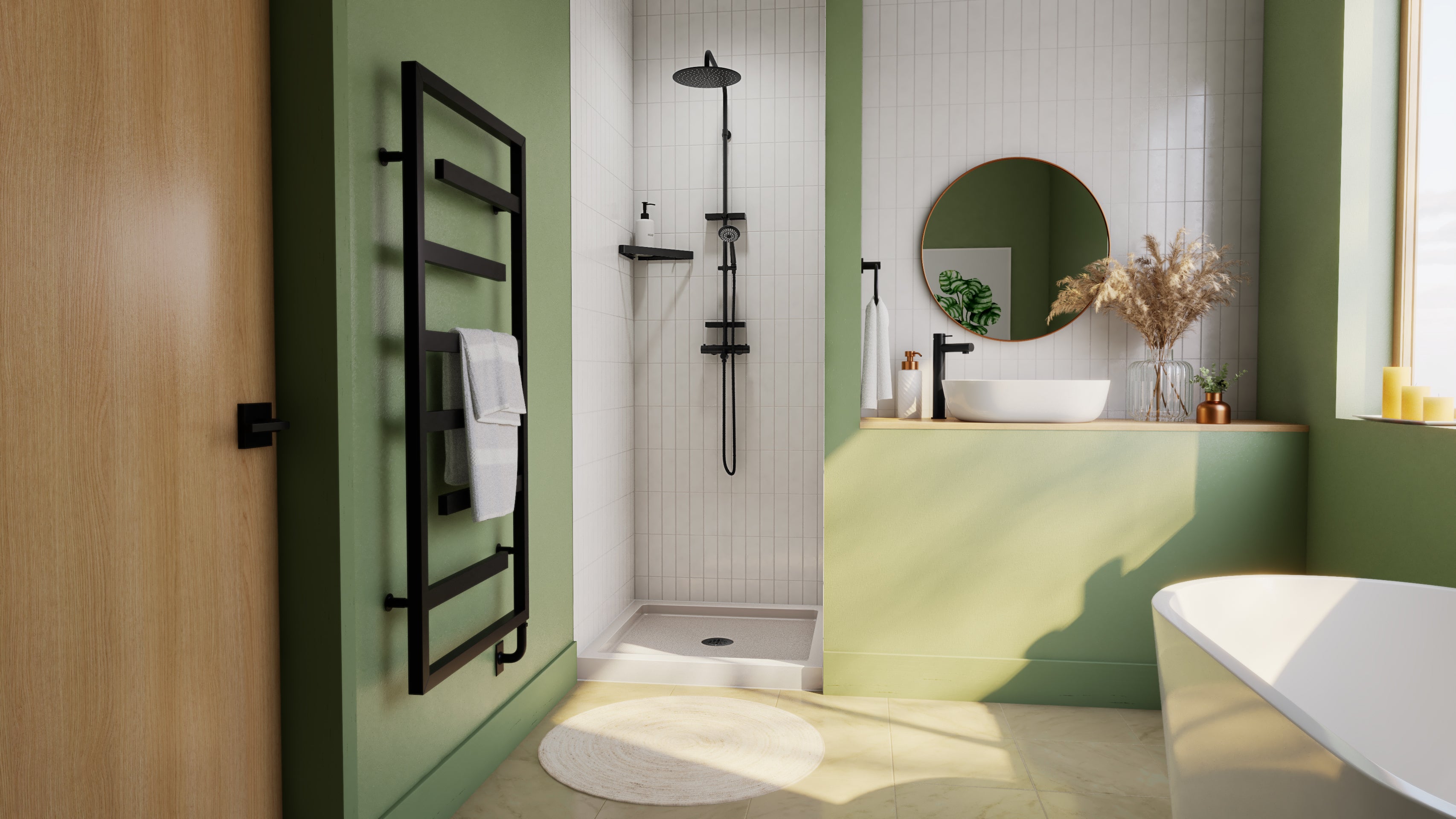 DreamLine SlimLine 36" D x 36" W x 2 3/4" H Alcove Shower Base & 2" Center Round Drain