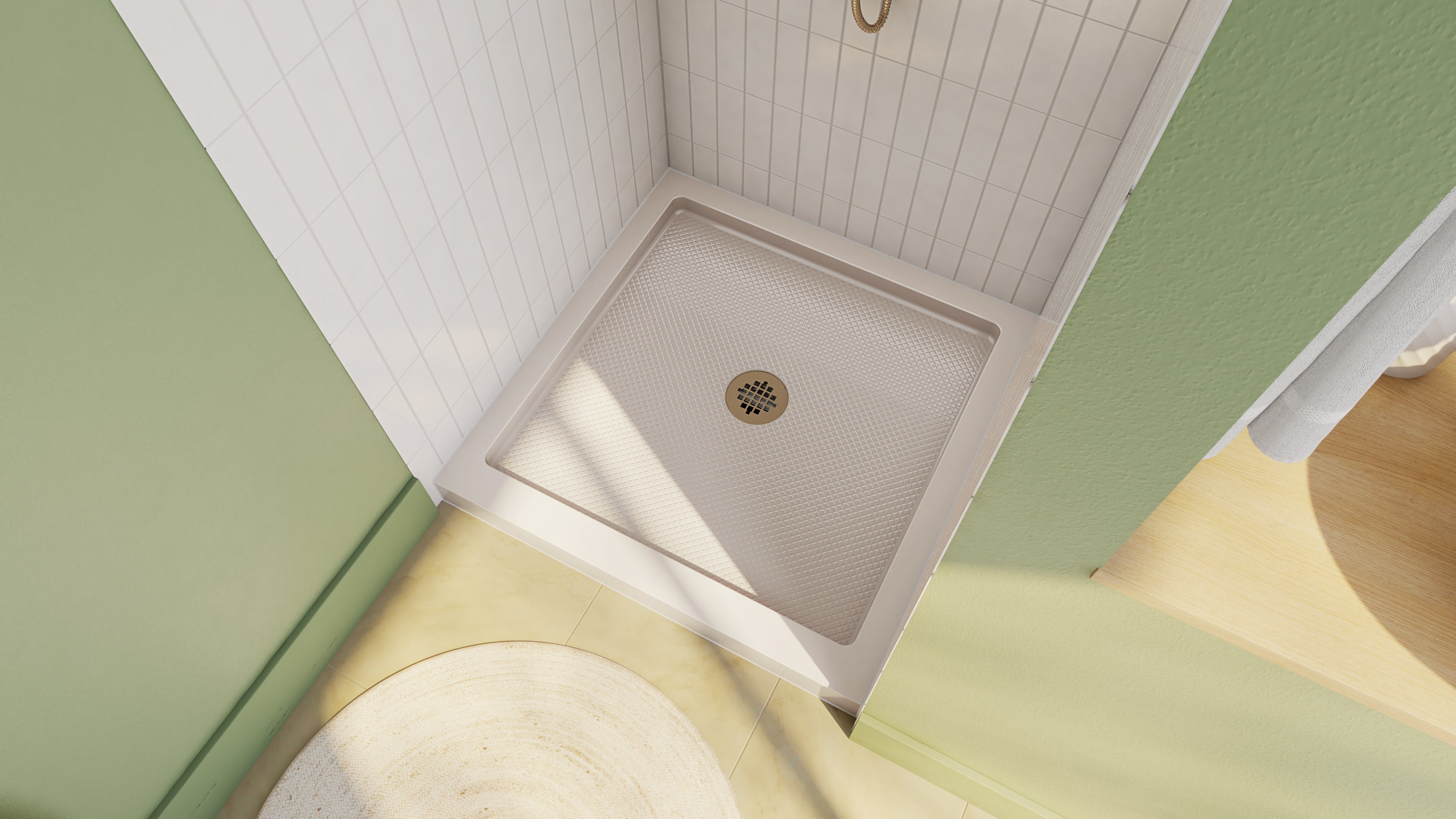 DreamLine SlimLine 36" D x 36" W x 2 3/4" H Alcove Shower Base & 2" Center Round Drain