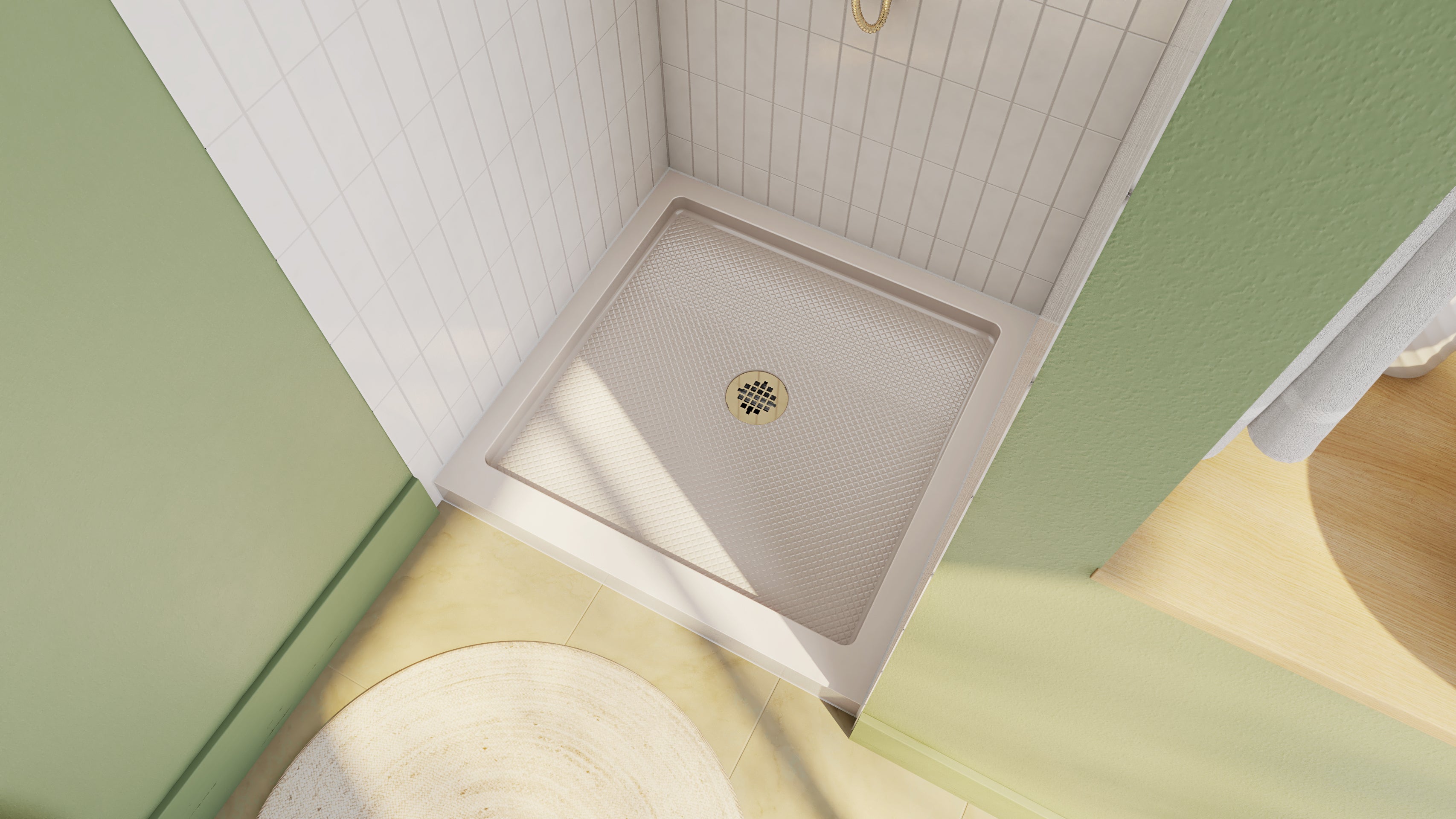 DreamLine SlimLine 36" D x 36" W x 2 3/4" H Alcove Shower Base & 2" Center Round Drain
