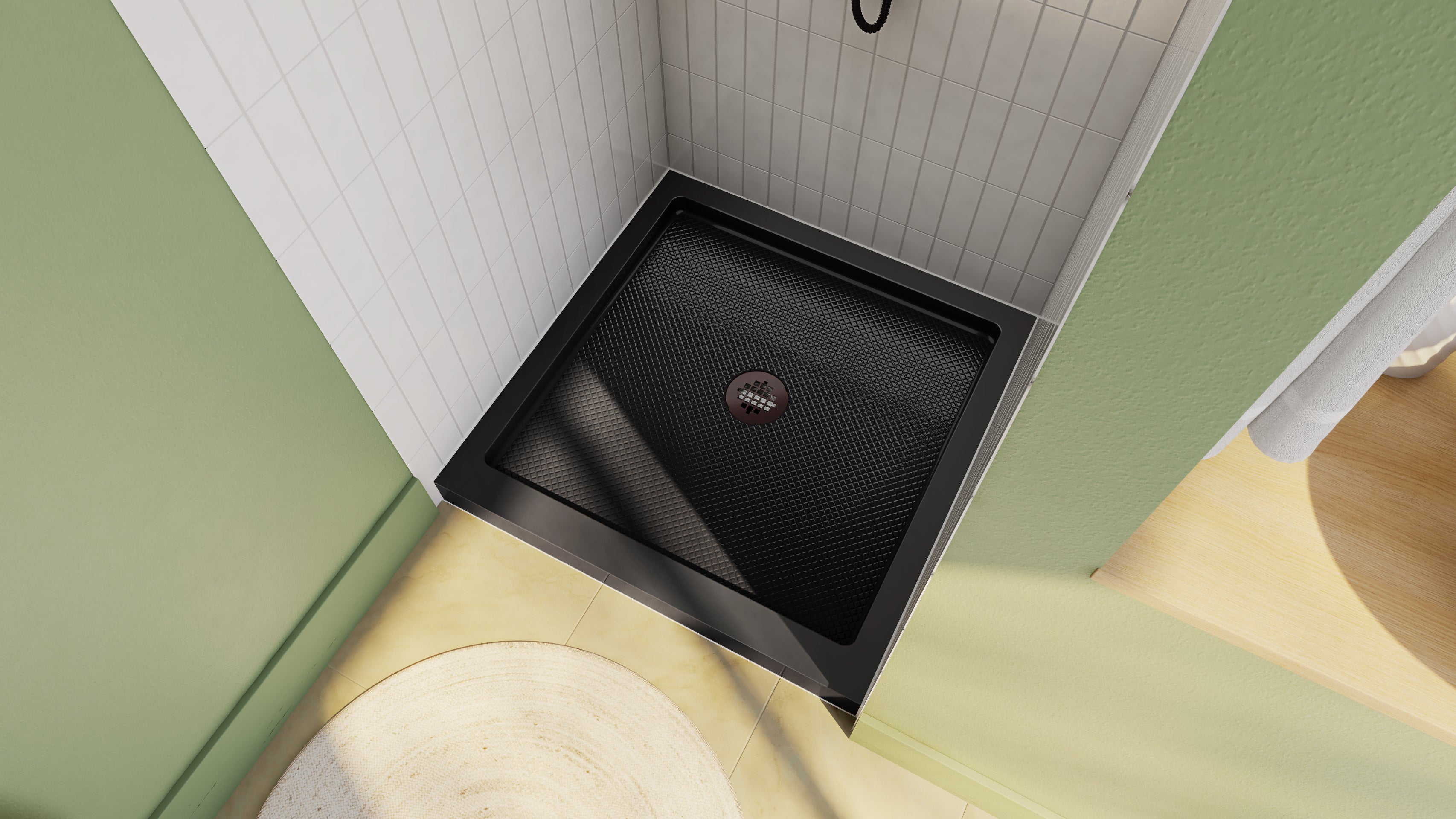 DreamLine SlimLine 36" D x 36" W x 2 3/4" H Alcove Shower Base & 2" Center Round Drain