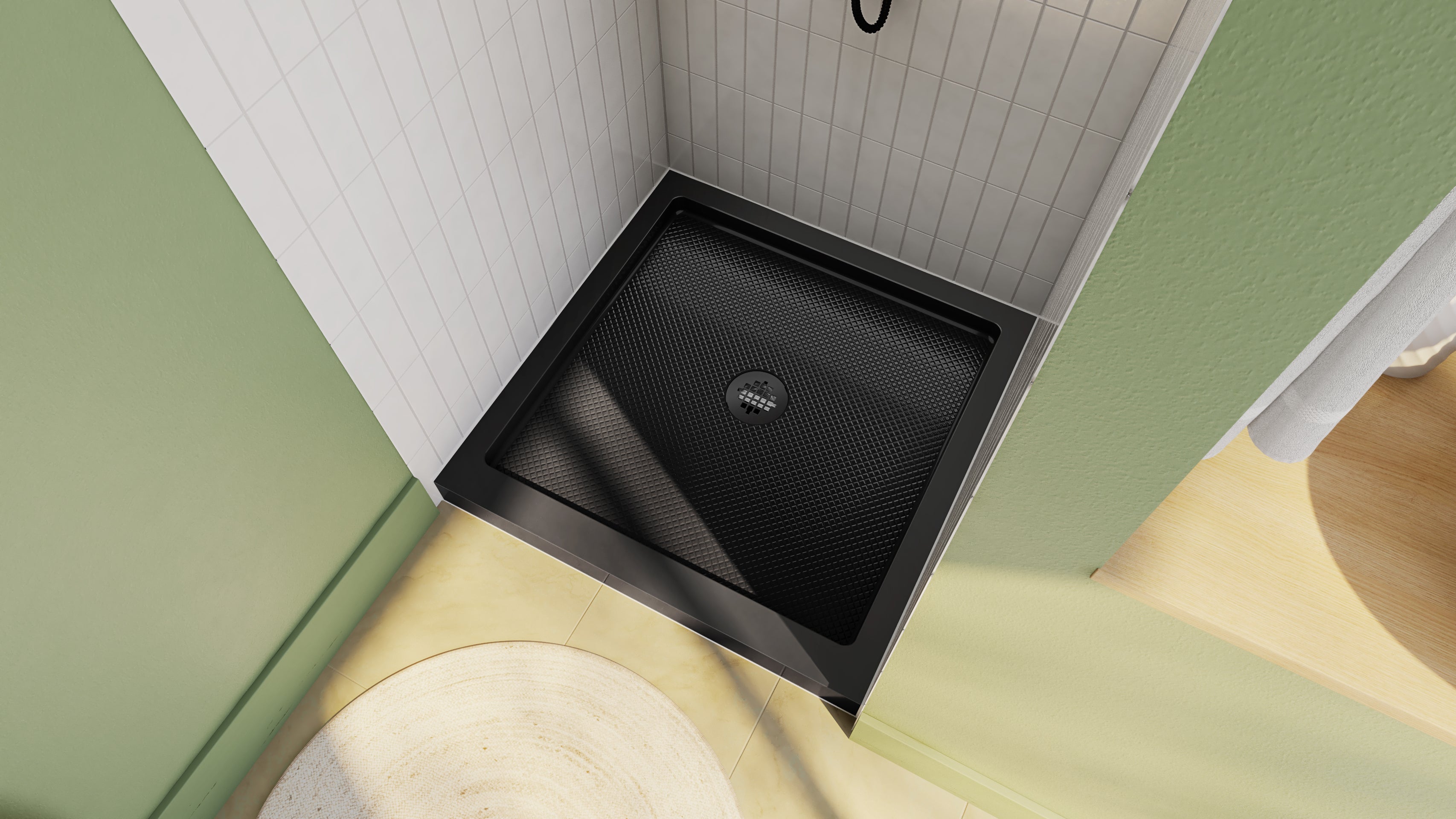 DreamLine SlimLine 36" D x 36" W x 2 3/4" H Alcove Shower Base & 2" Center Round Drain