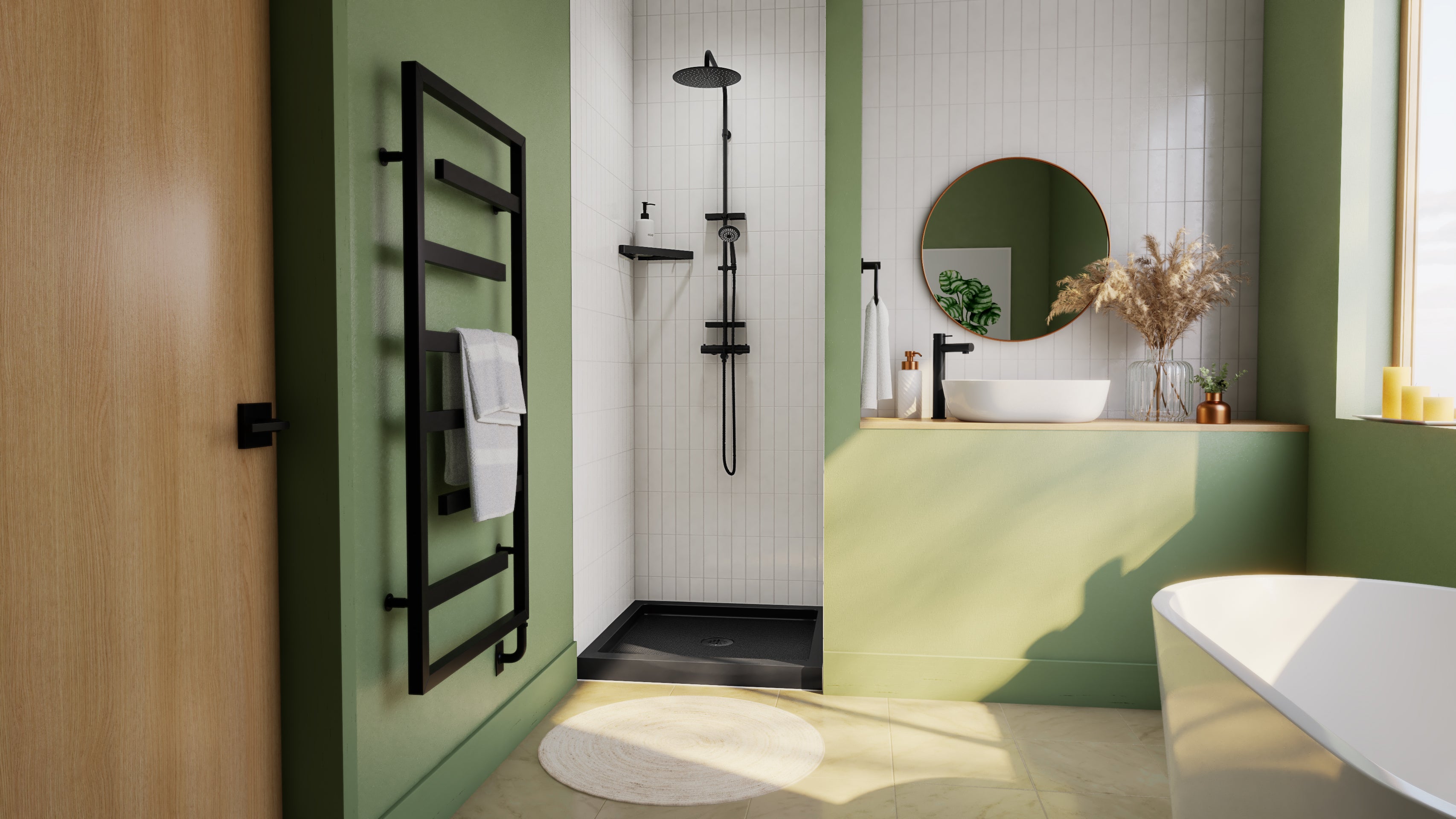 DreamLine SlimLine 36" D x 36" W x 2 3/4" H Alcove Shower Base & 2" Center Round Drain
