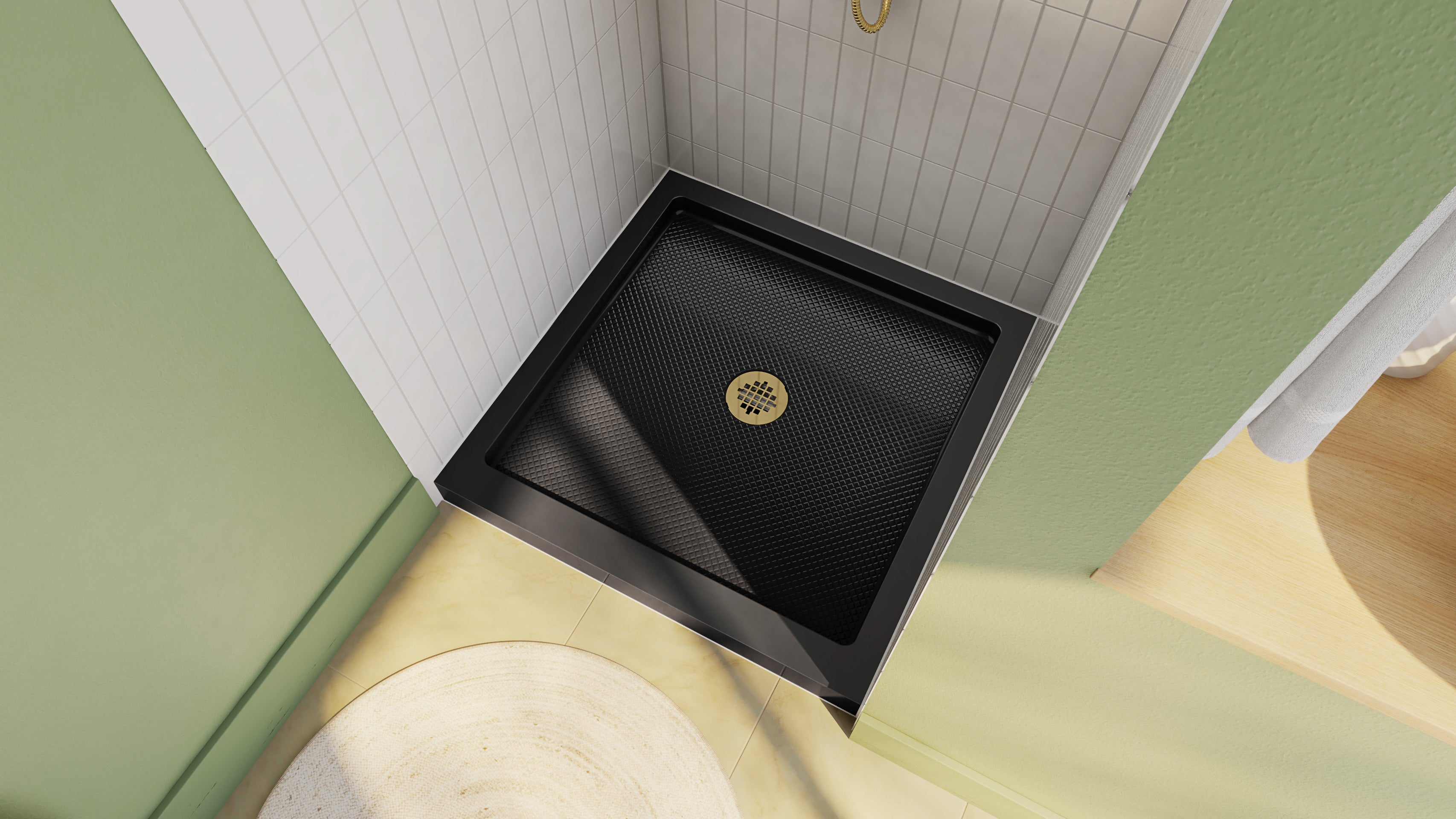 DreamLine SlimLine 36" D x 36" W x 2 3/4" H Alcove Shower Base & 2" Center Round Drain