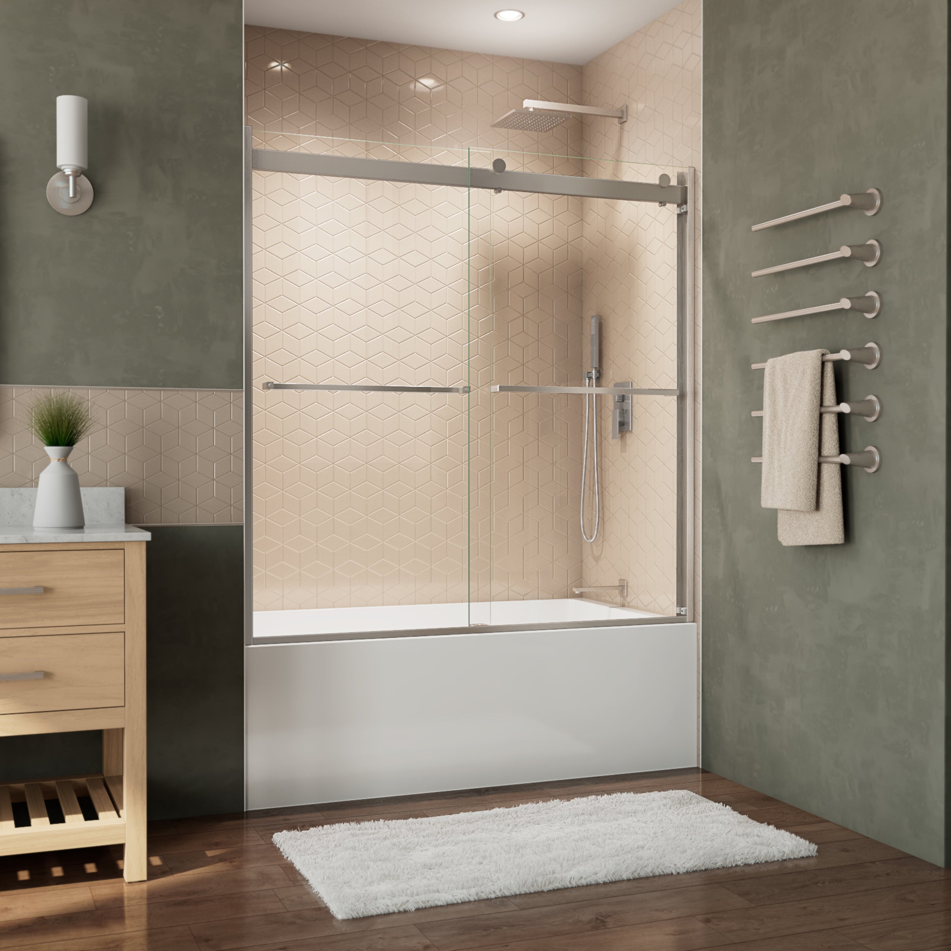 DreamLine Essence-H 56 - 60 inch W x 60 inch H Semi-Frameless Bypass Tub Door