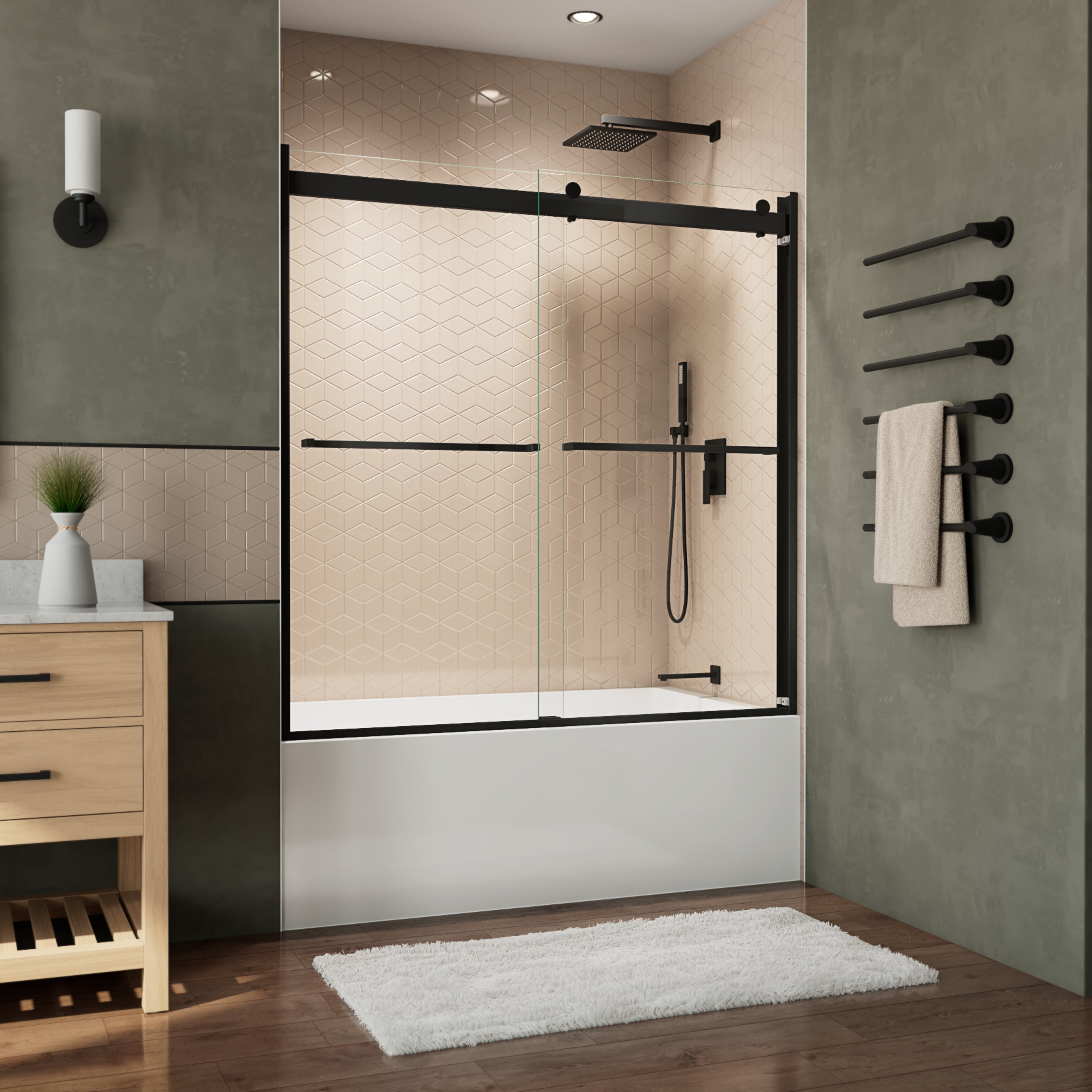 DreamLine Essence-H 56 - 60 inch W x 60 inch H Semi-Frameless Bypass Tub Door