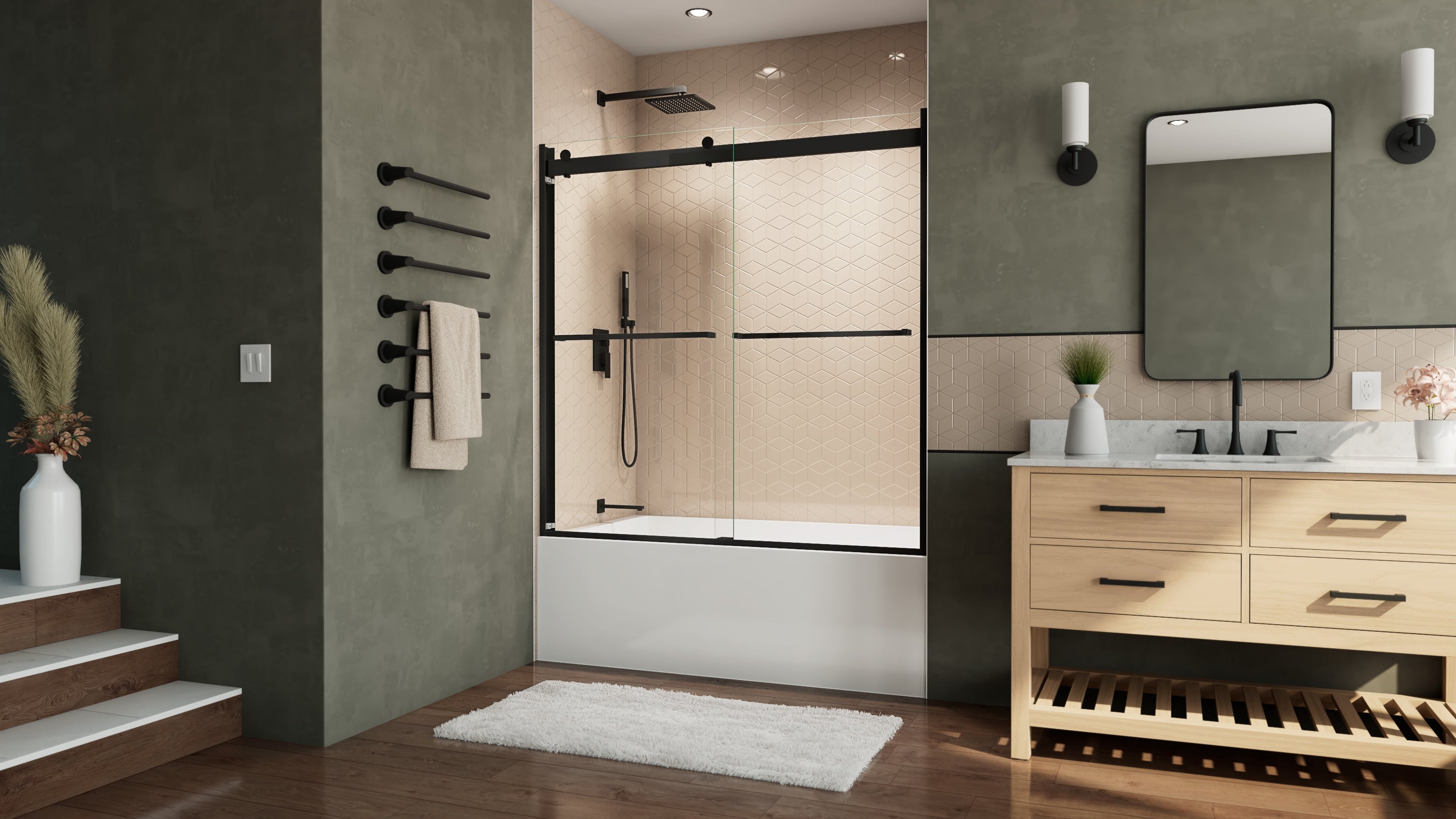 DreamLine Essence-H 56 - 60 inch W x 60 inch H Semi-Frameless Bypass Tub Door