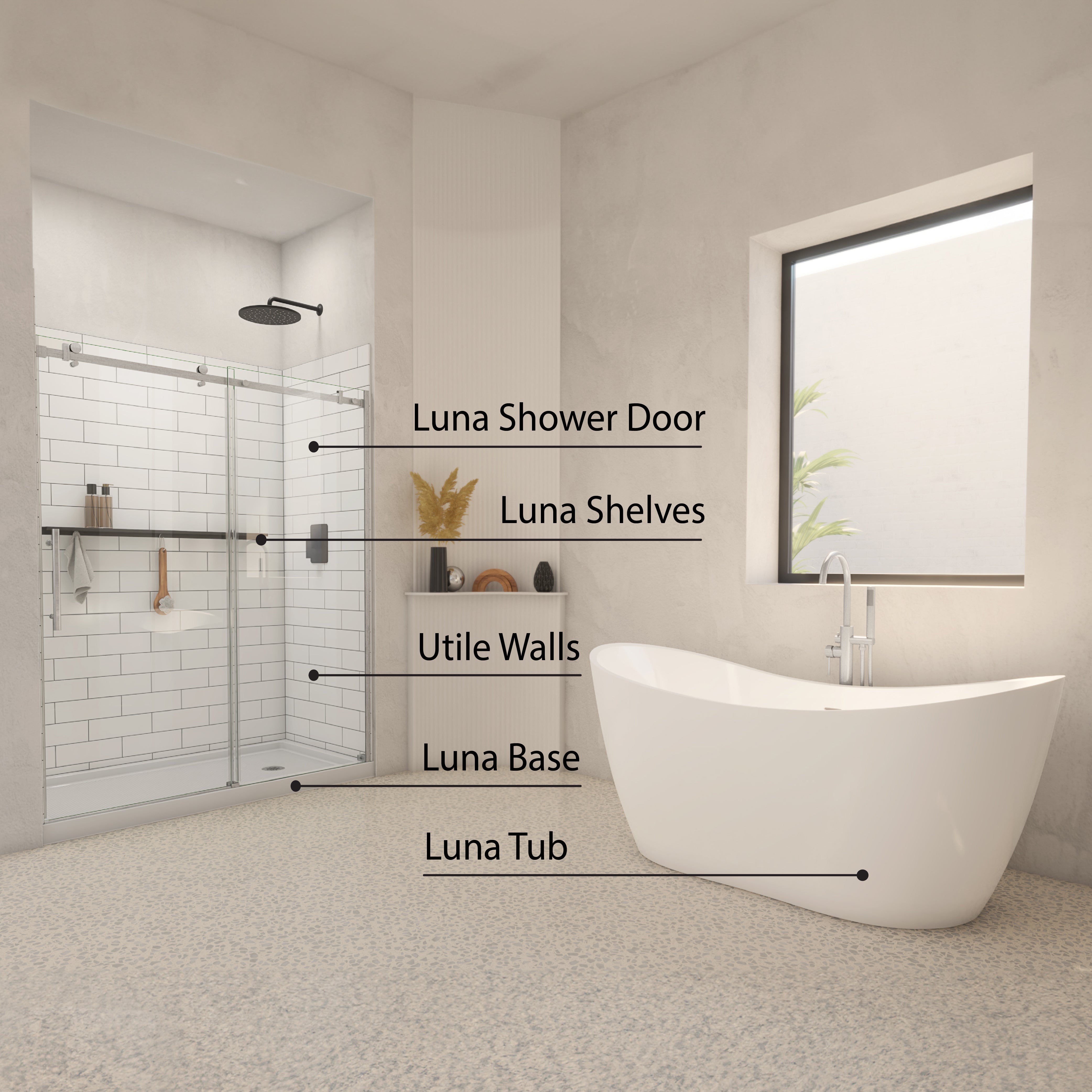 DreamLine Luna 54-58" W Shower Door