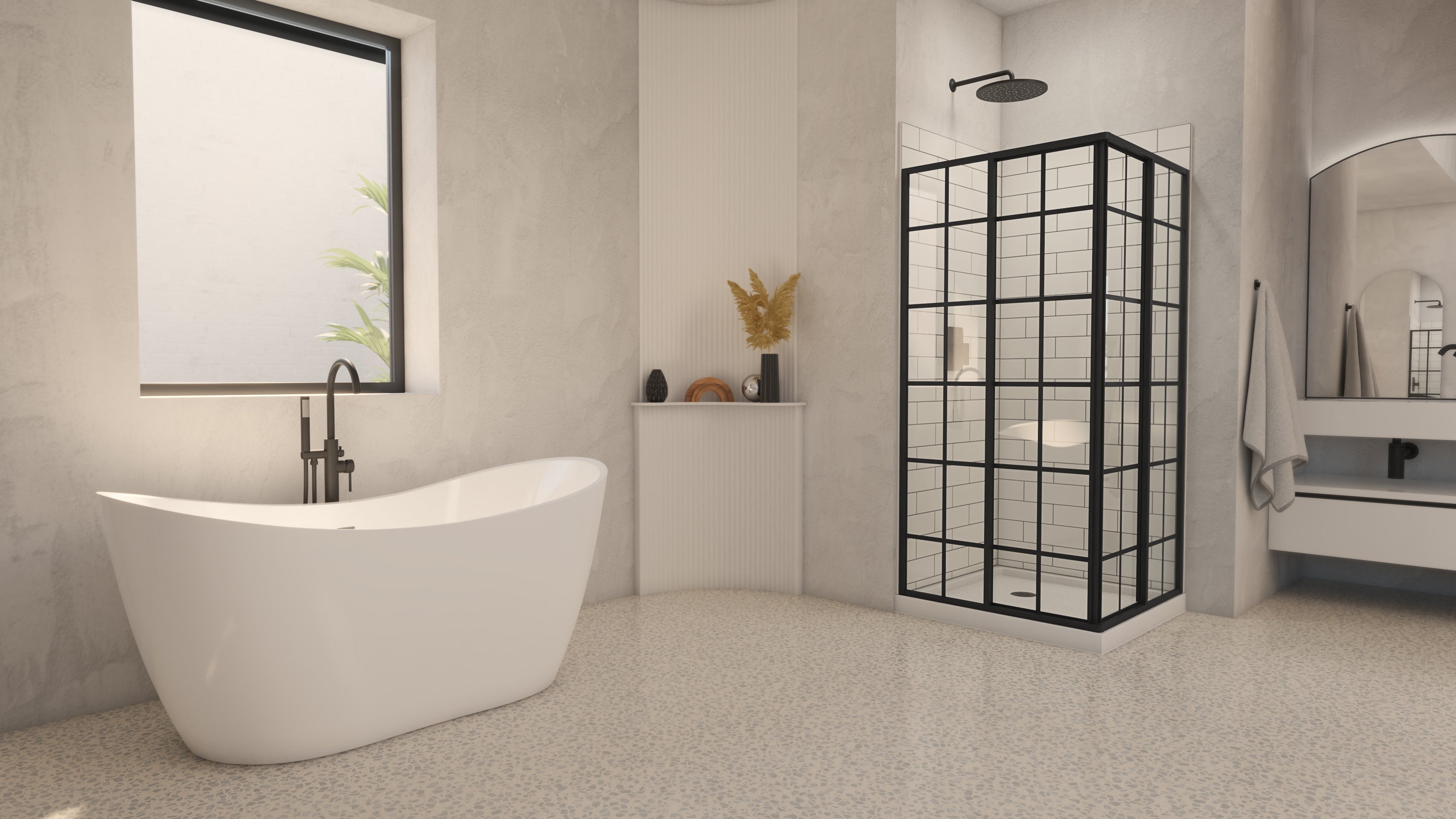 Utile 3636 Corner Shower Kit Metro Tux