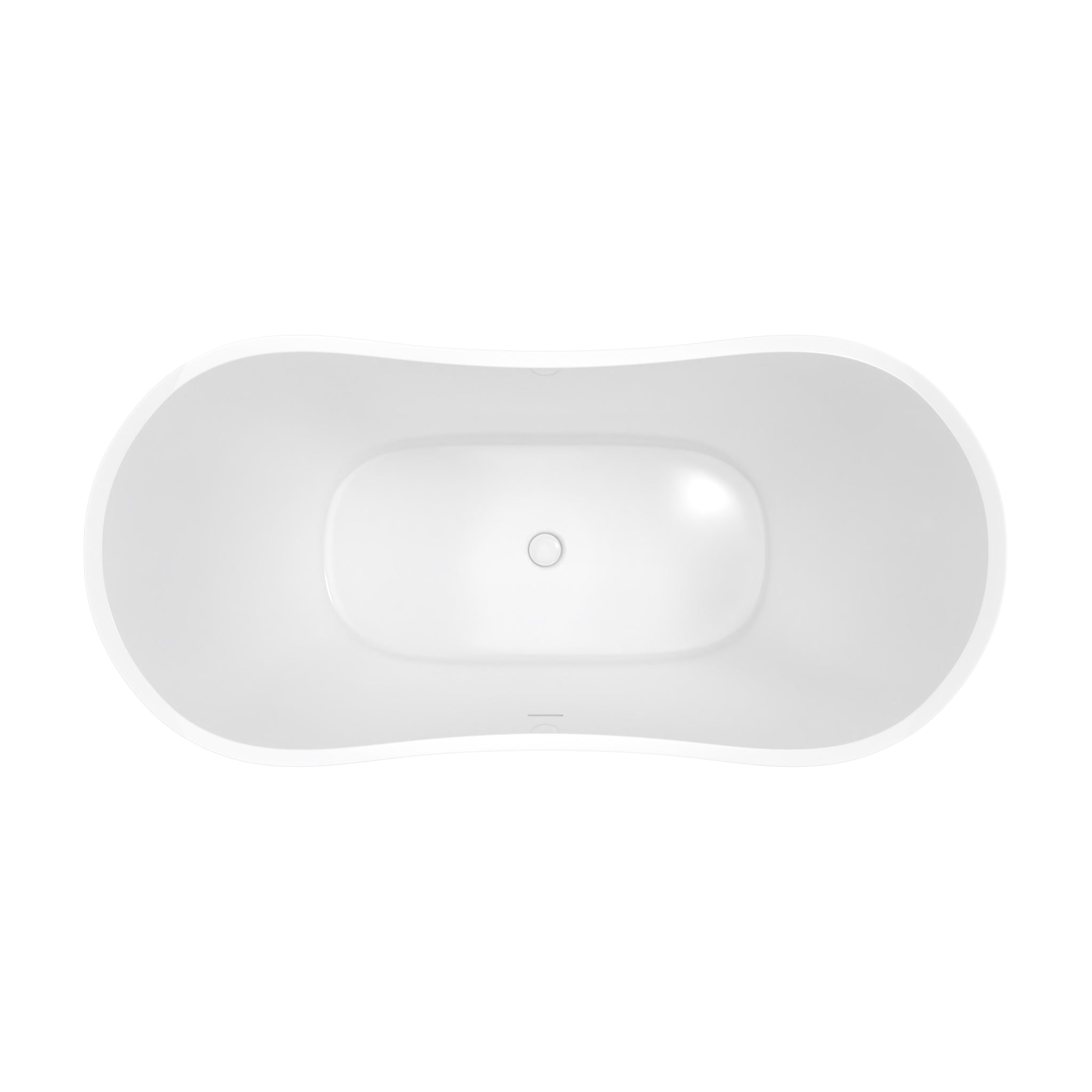 Luna 59" L x 28" H Freestanding Tub White Drain