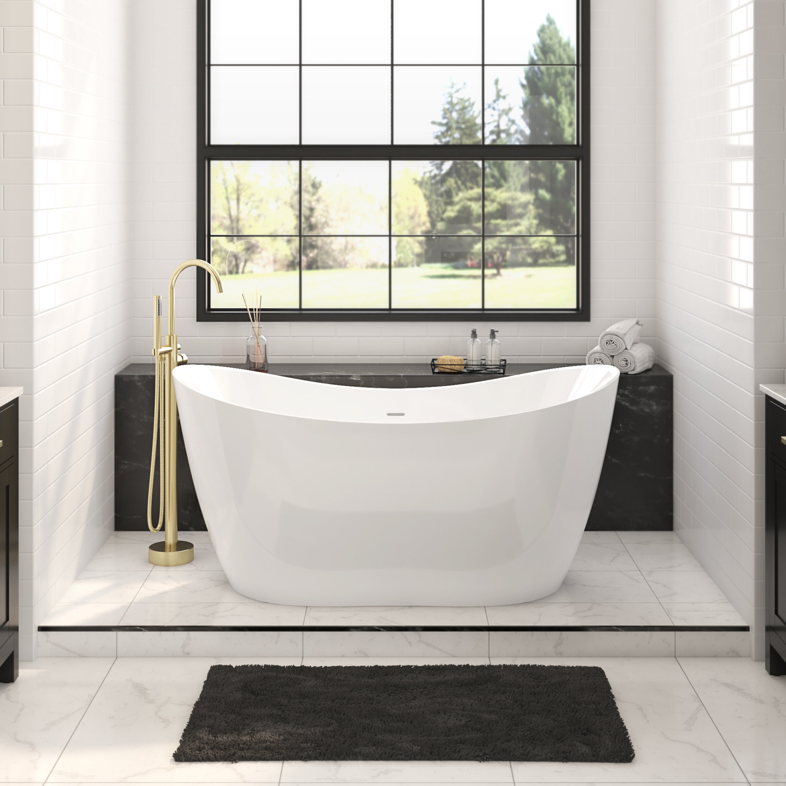 Luna 67 x 28 FS Tub BN Drain