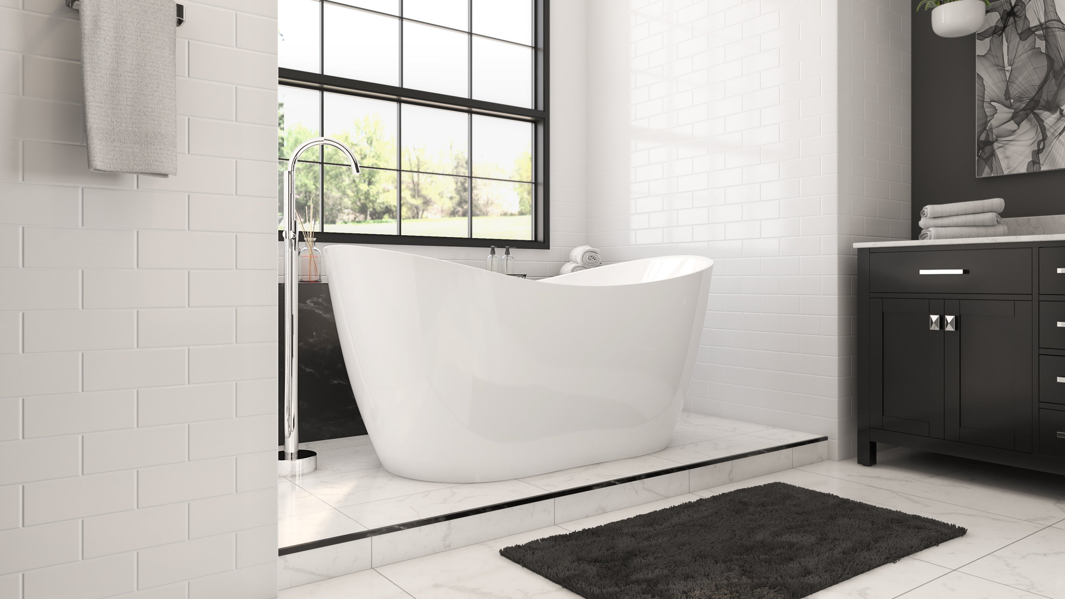 Luna 54 x 28 FS Tub WH Drain