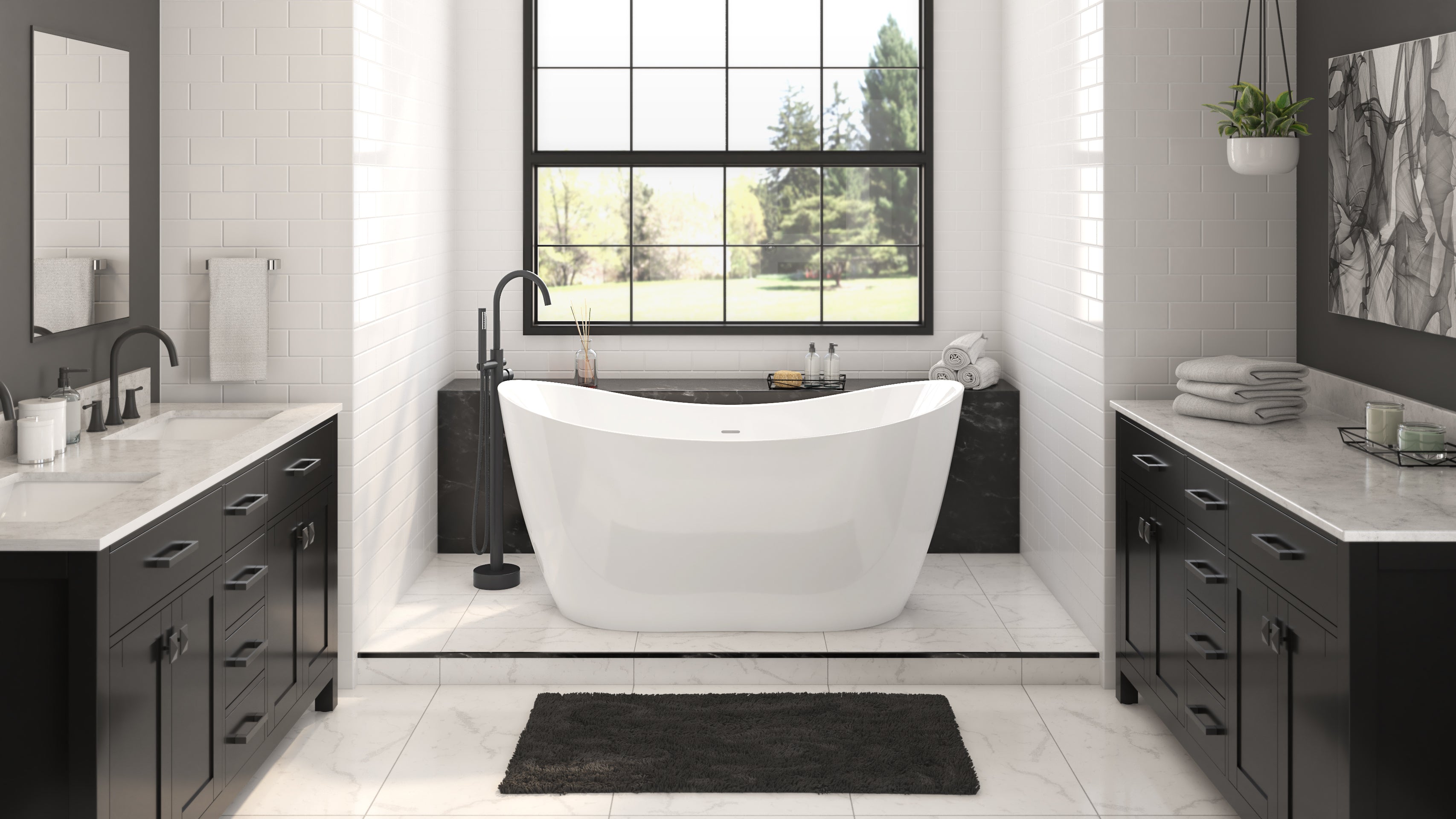 Luna 67 x 28 FS Tub BN Drain
