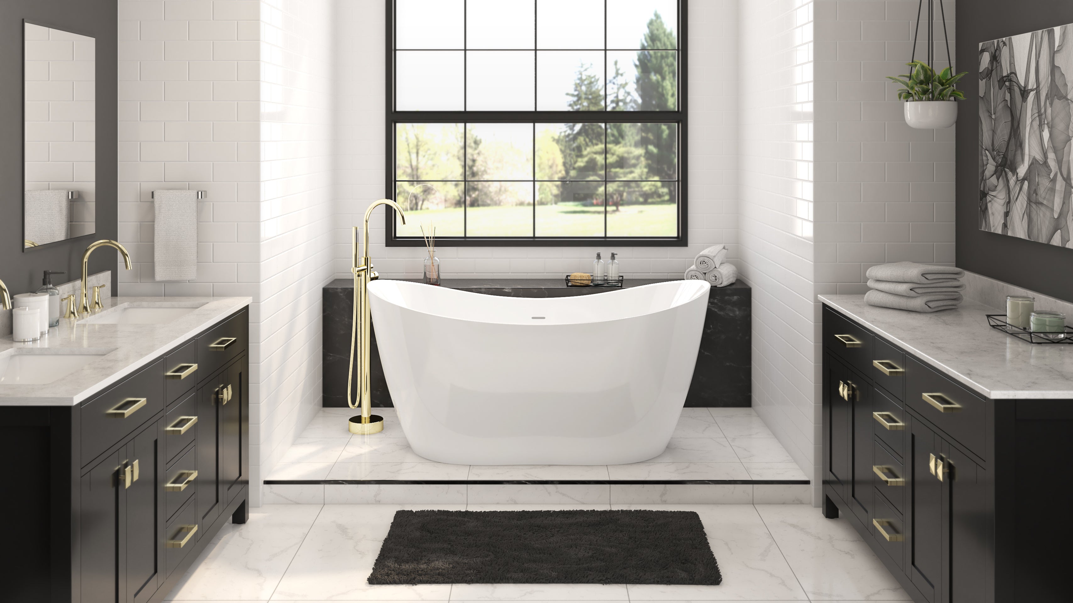 Luna 54 x 28 FS Tub WH Drain