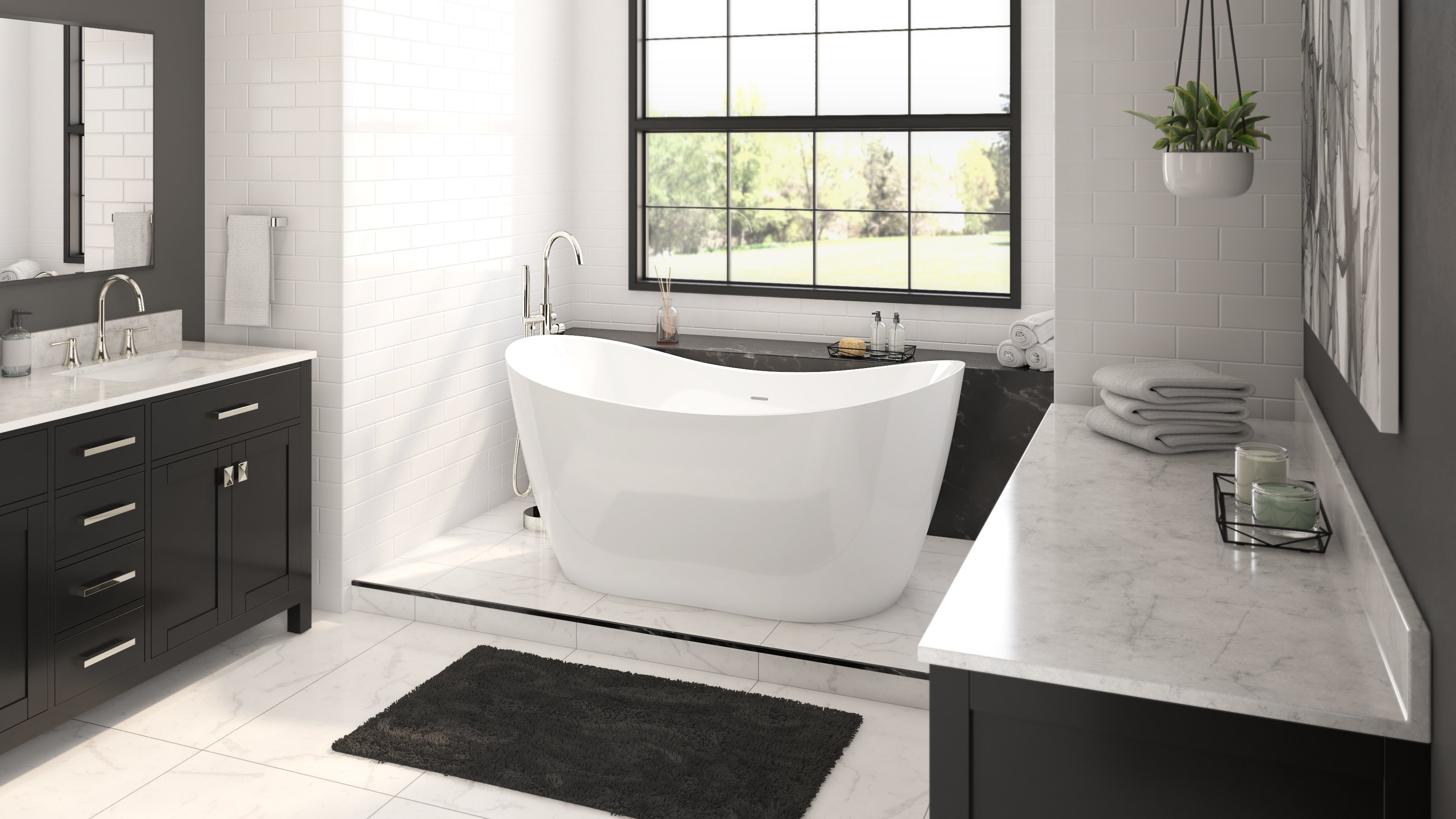 Luna 67 x 28 FS Tub BN Drain