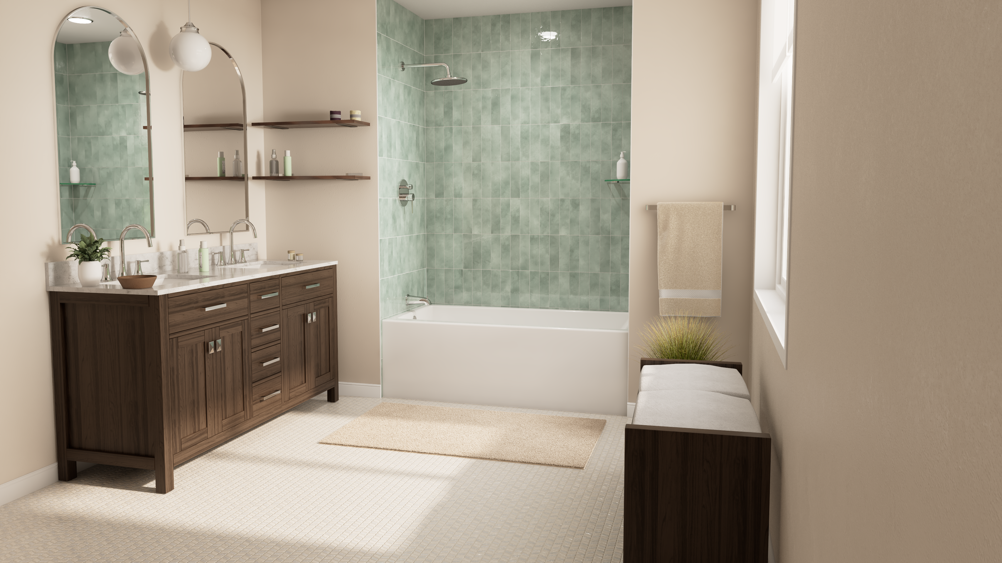 Prism 60" x 32" Alcove Right Drain Bathtub