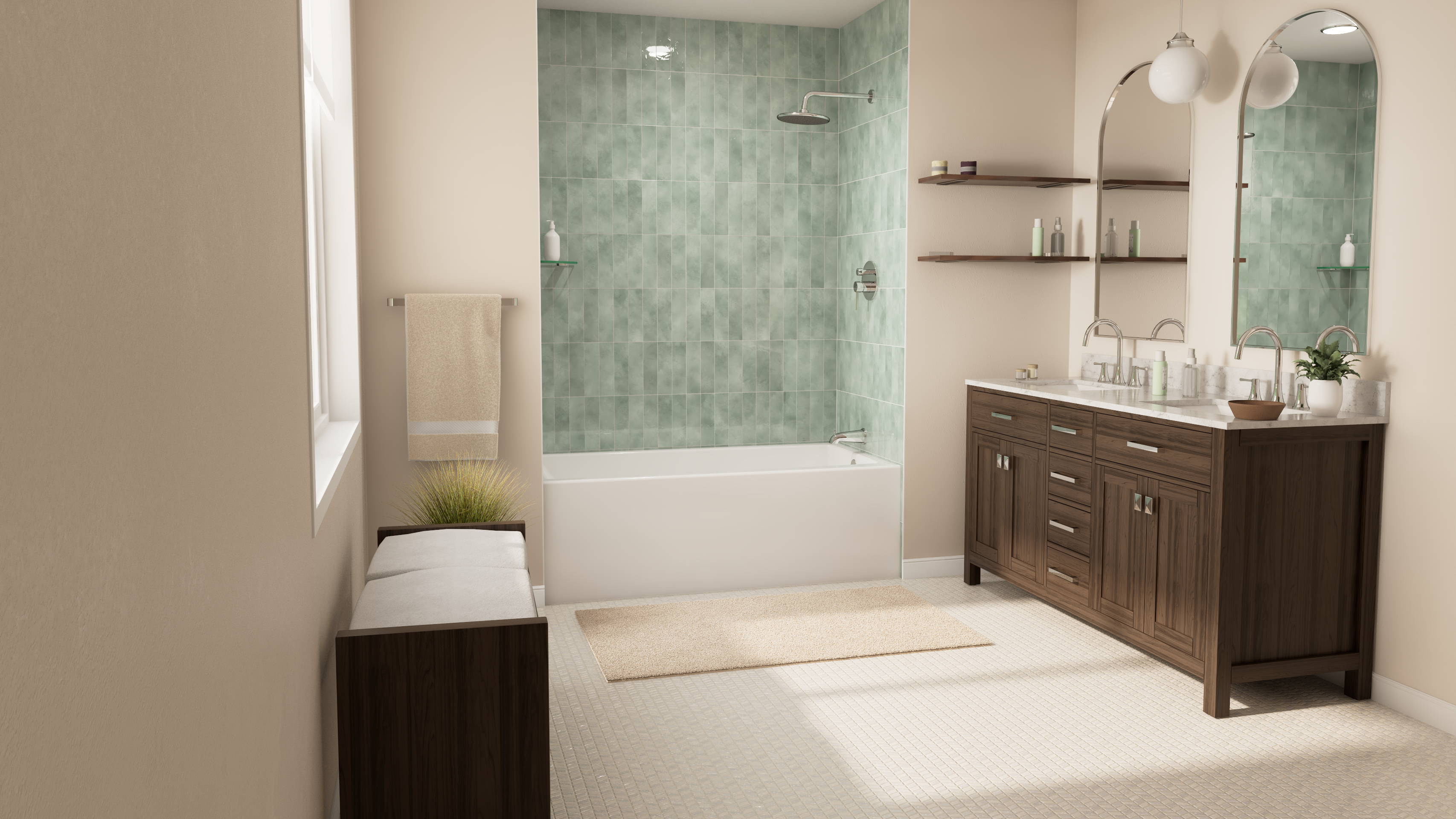 Prism 60" x 32" Alcove Right Drain Bathtub