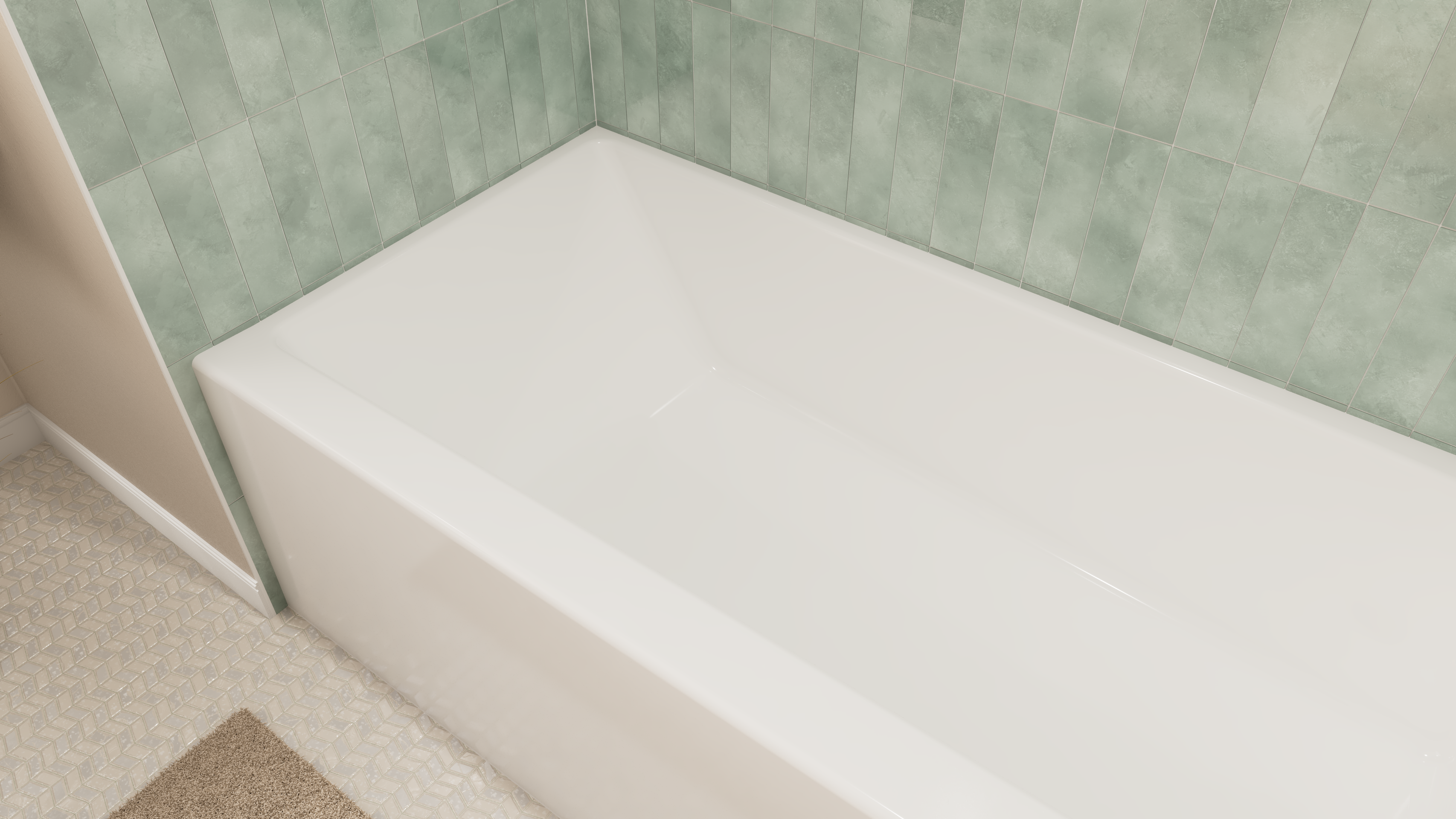 Prism 60" x 30" Alcove Right Drain Bathtub