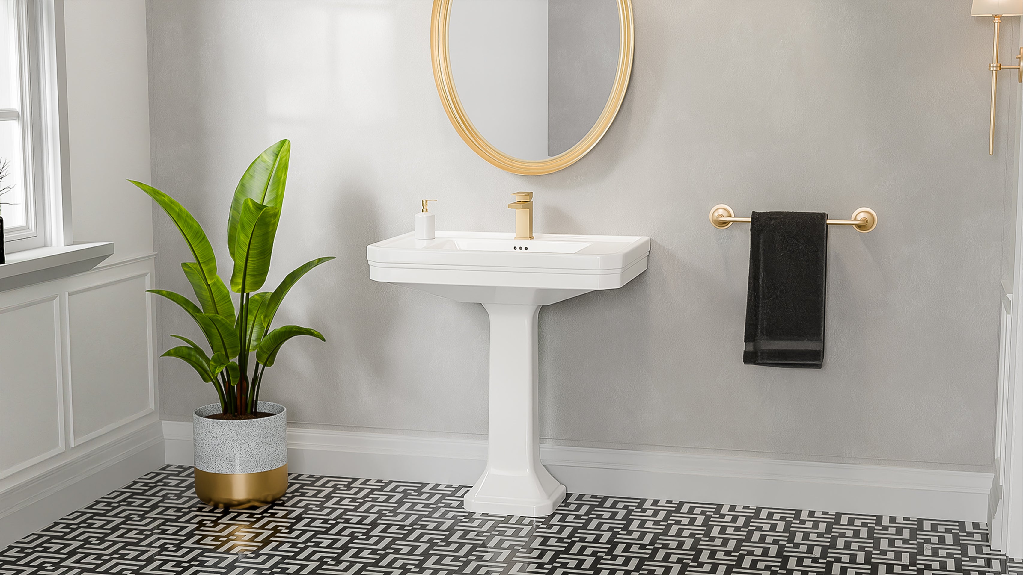 Aqua 32 Inch Porcelain Pedestal Sink