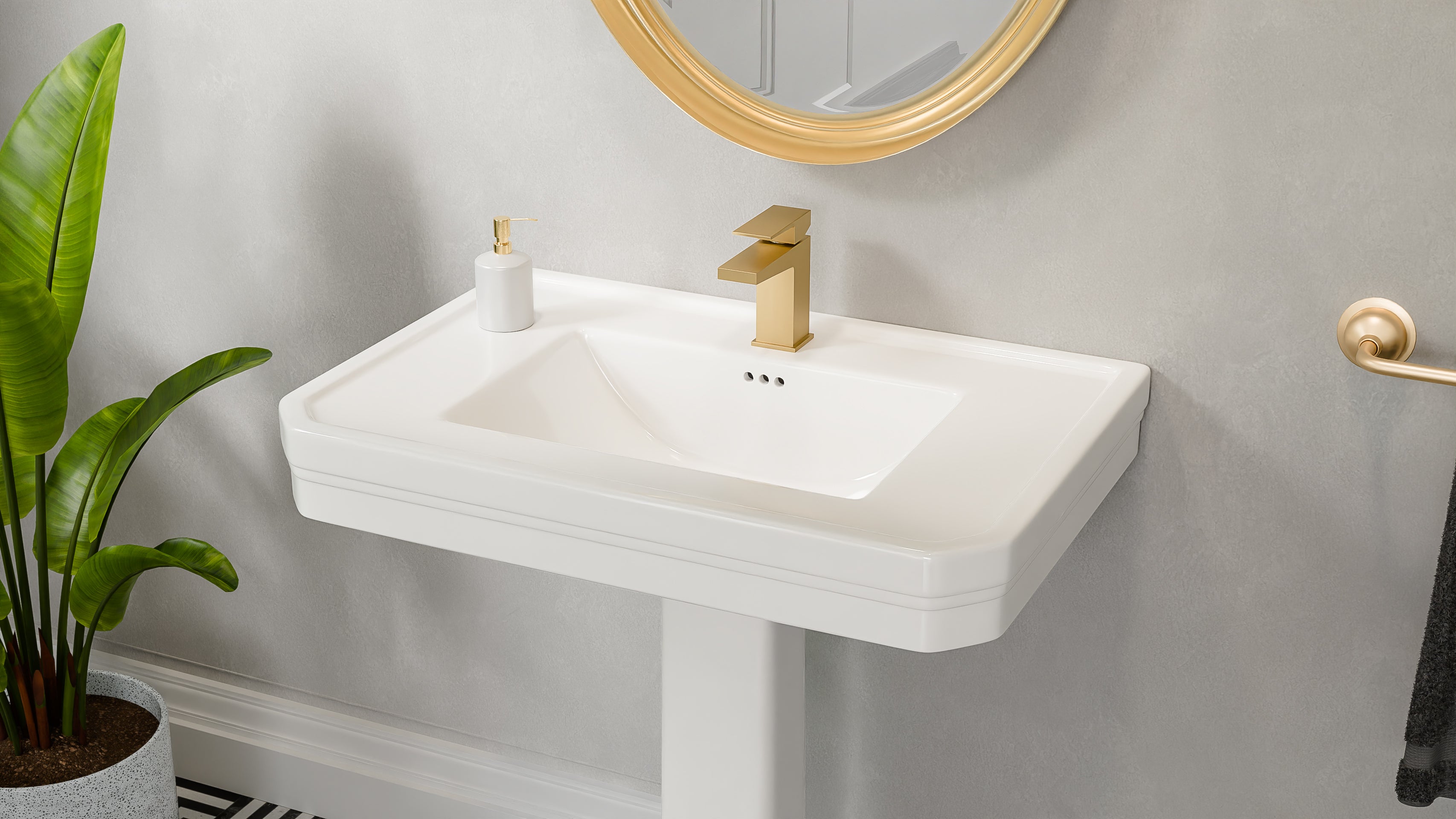 Aqua 32 Inch Porcelain Pedestal Sink