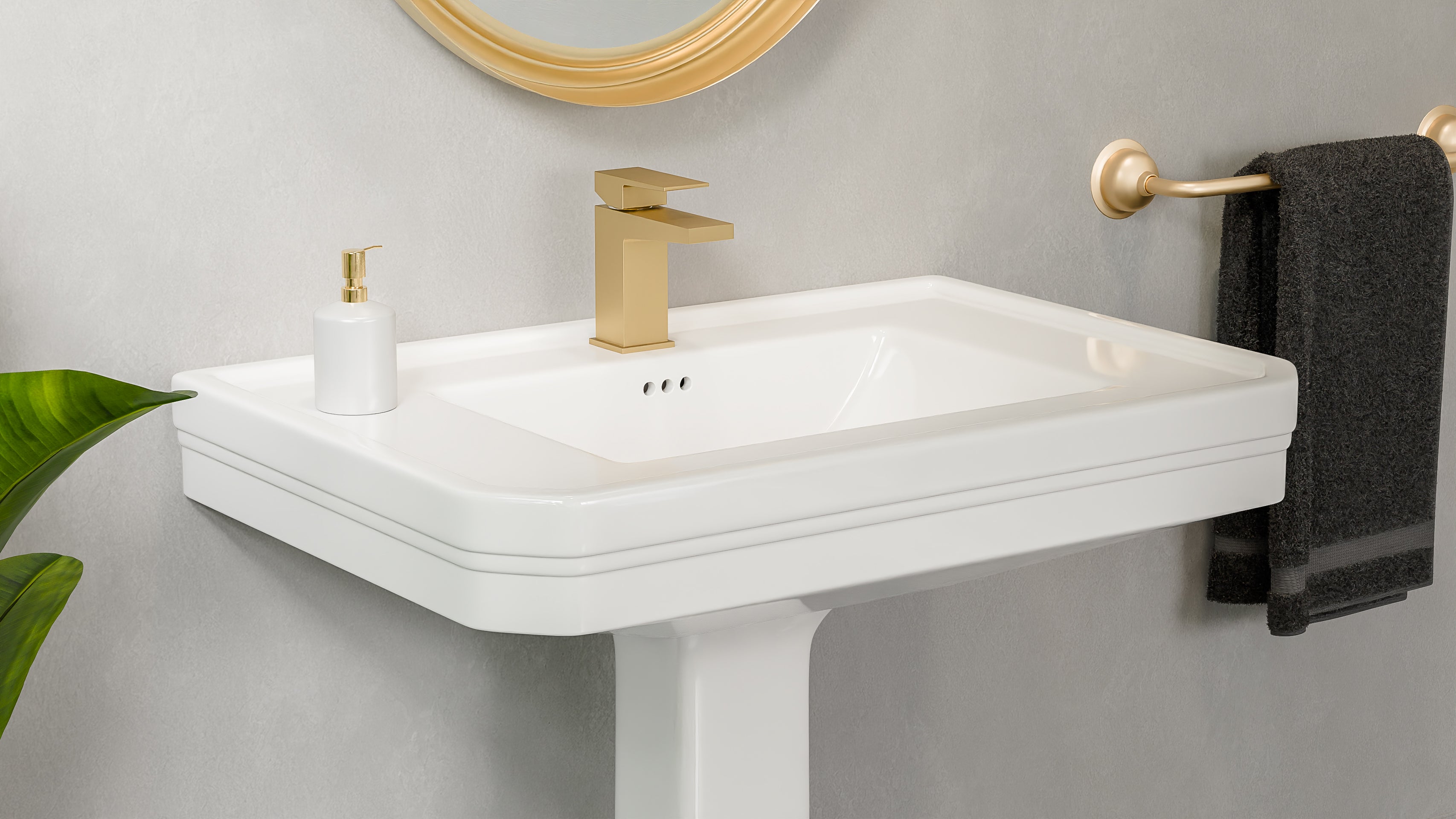 Aqua 32 Inch Porcelain Pedestal Sink
