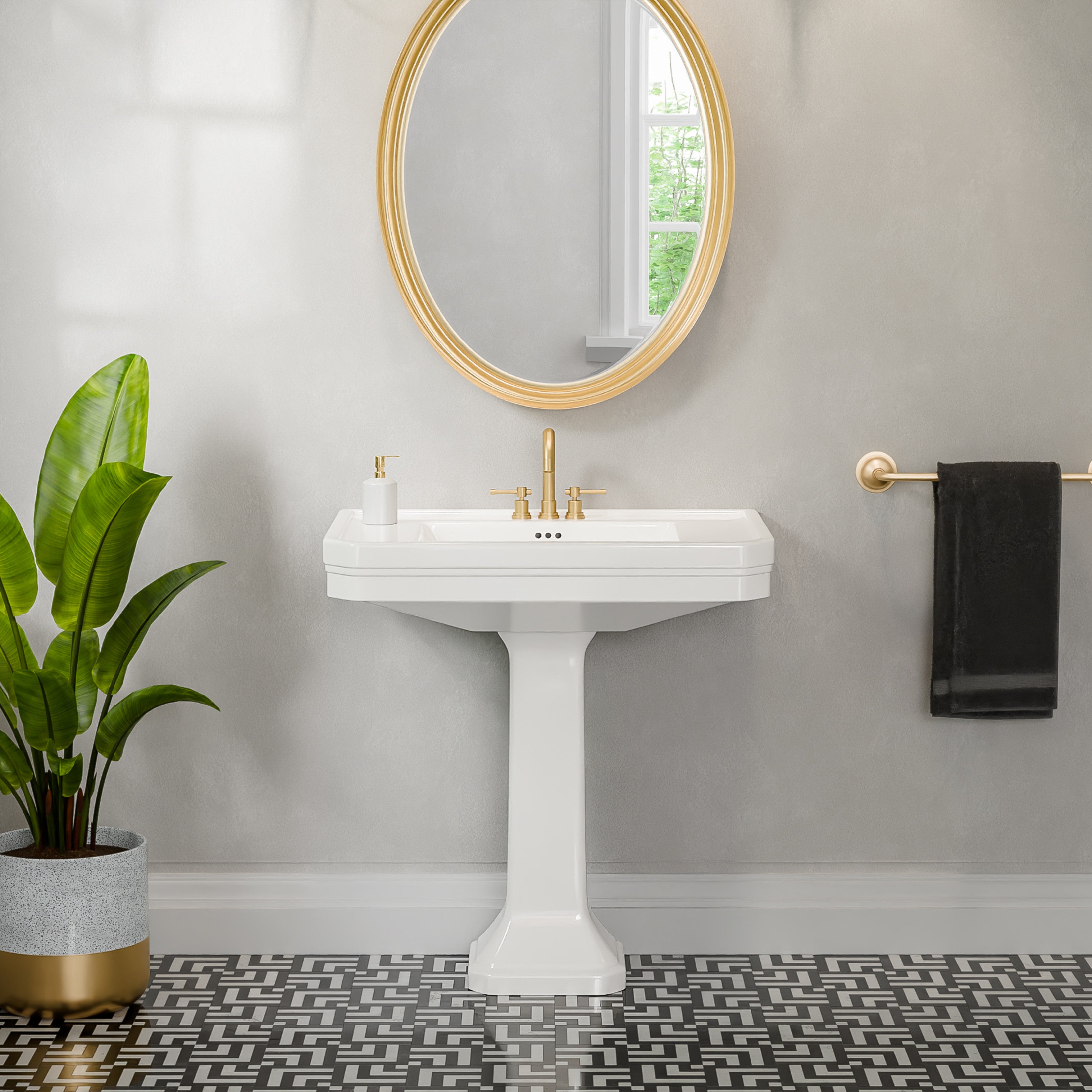 Aqua 32 Inch Porcelain Pedestal Sink
