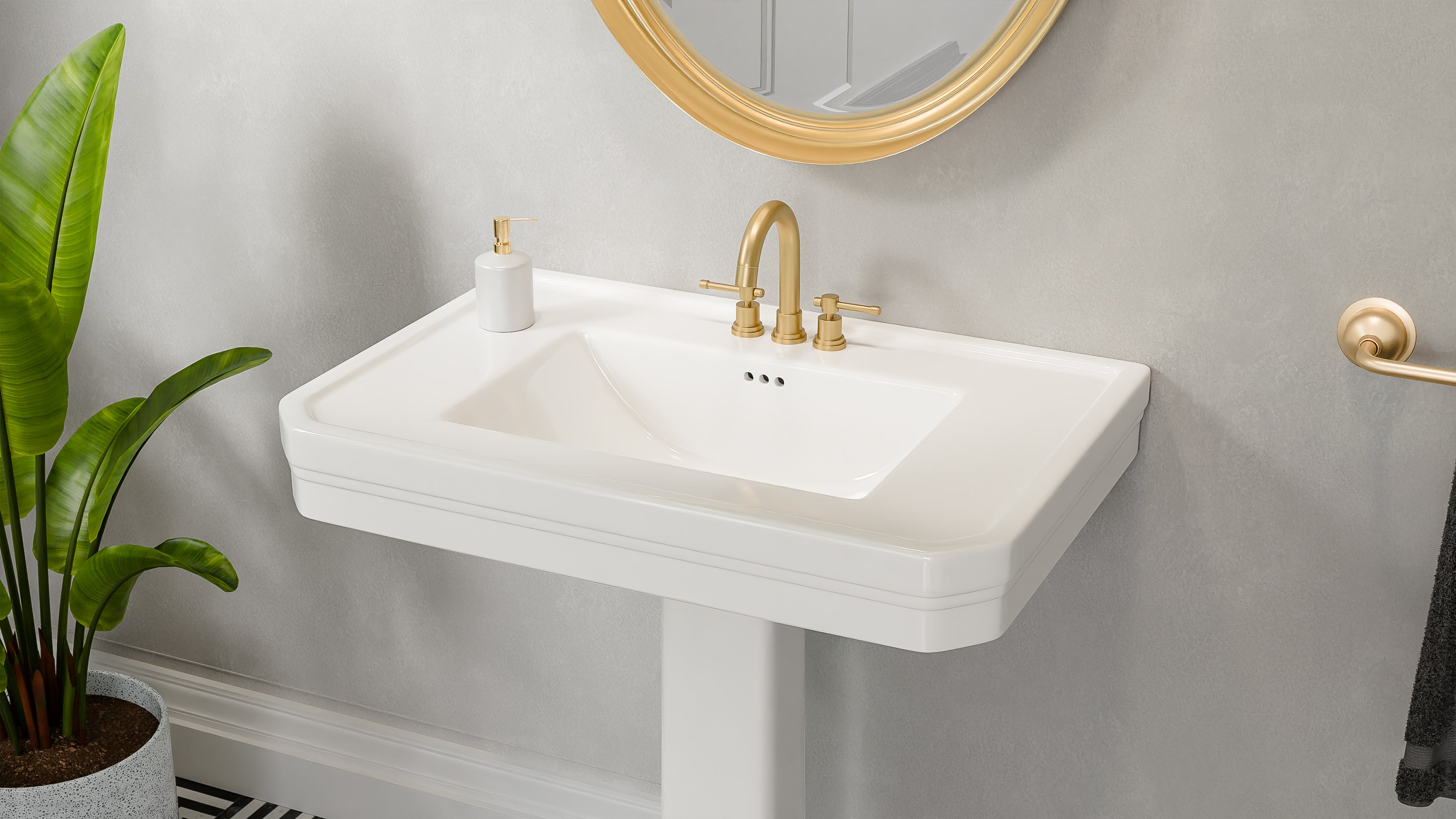 Aqua 32 Inch Porcelain Pedestal Sink