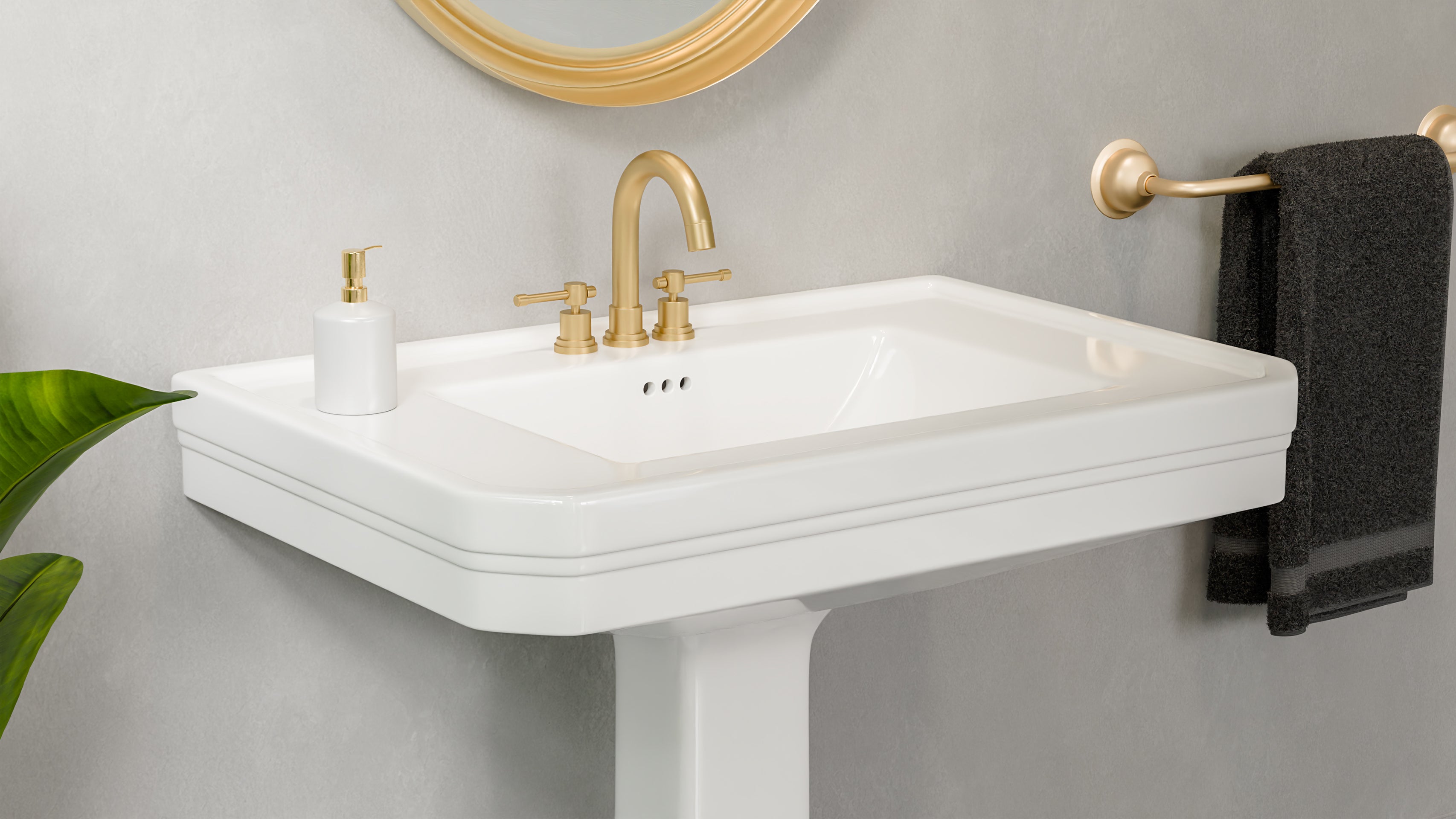 Aqua 32 Inch Porcelain Pedestal Sink