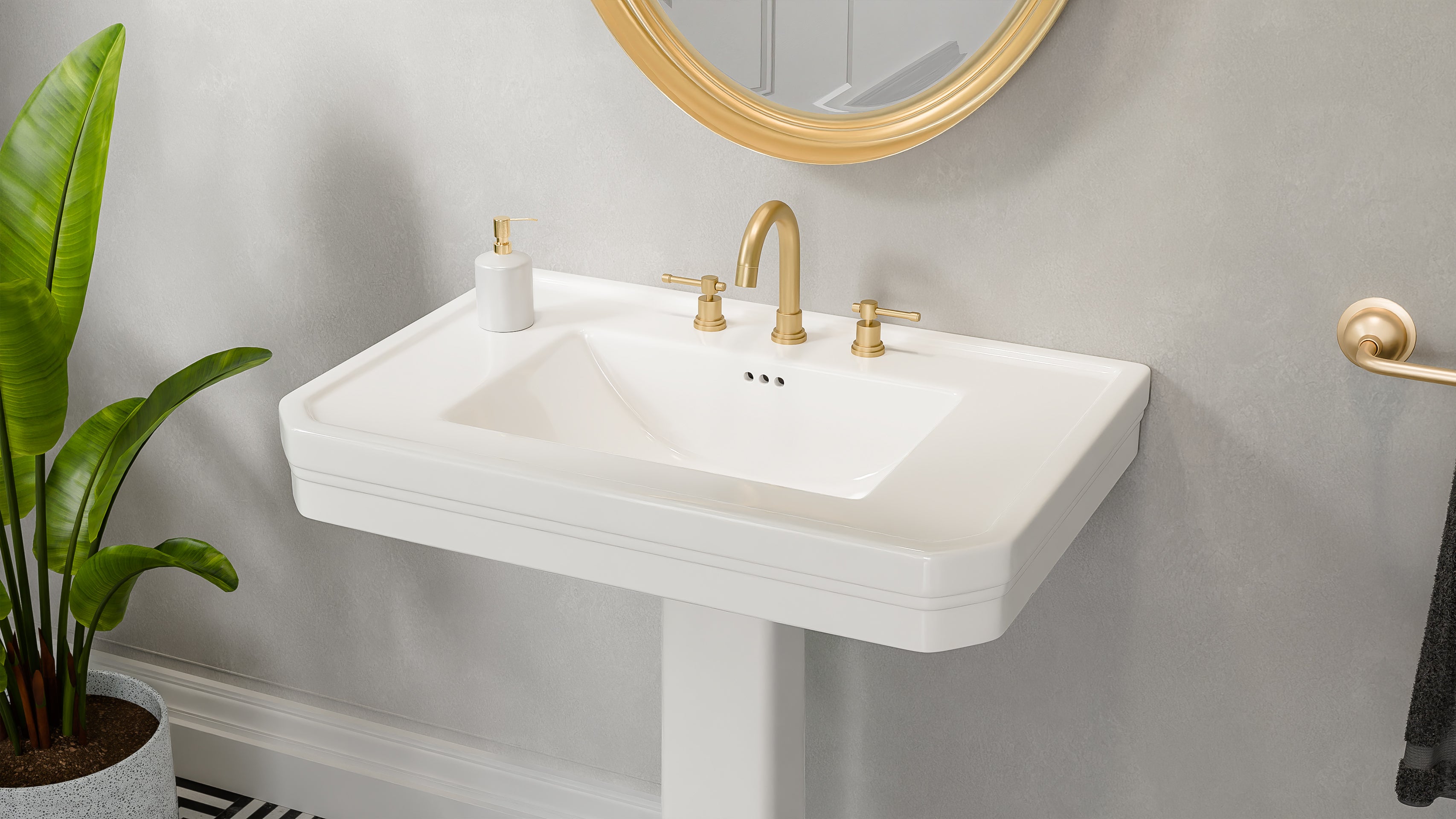 Aqua 32 Inch Porcelain Pedestal Sink