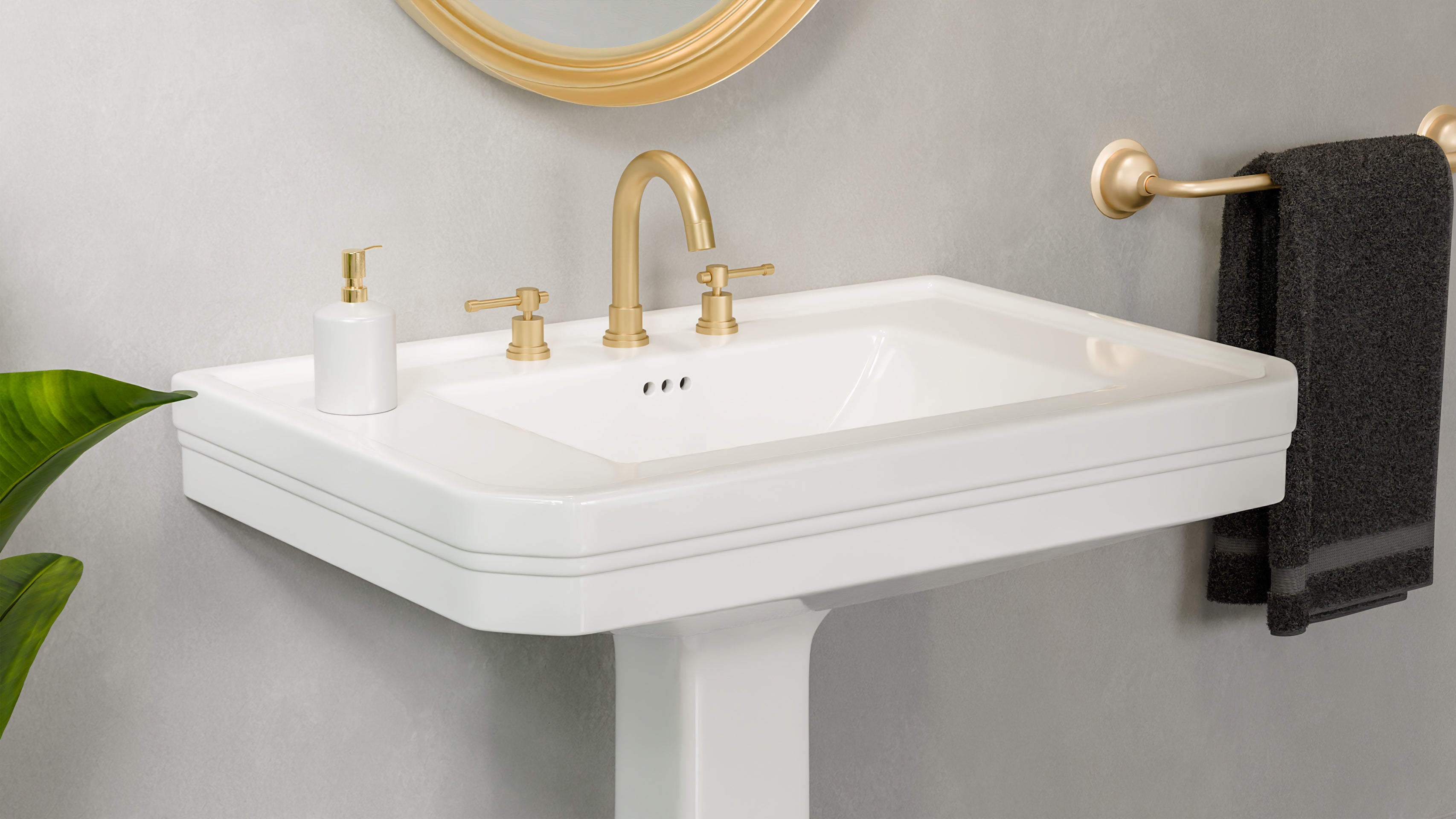 Aqua 32 Inch Porcelain Pedestal Sink